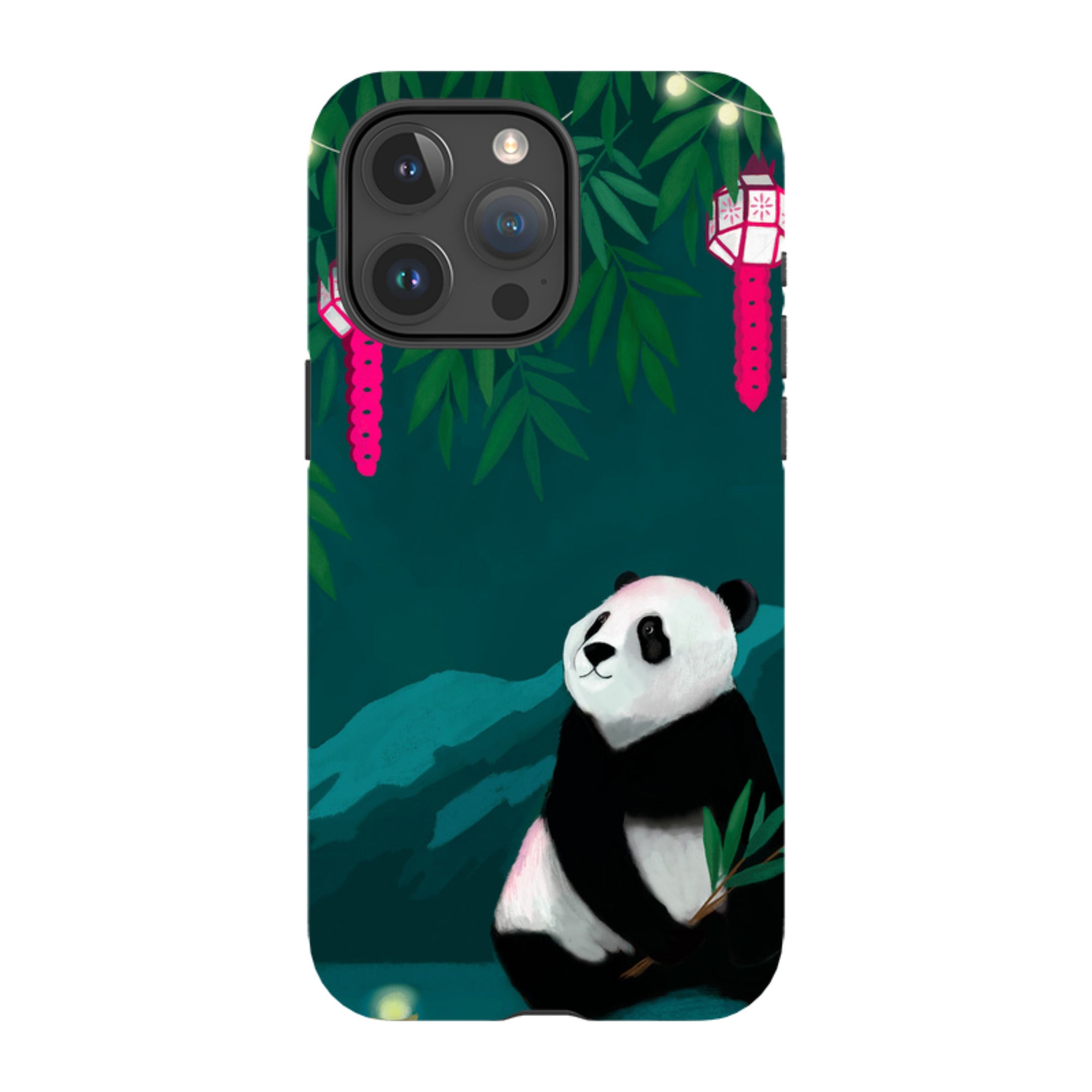 iPhone Tough Case - Panda And Lanterns By Bex Parkin