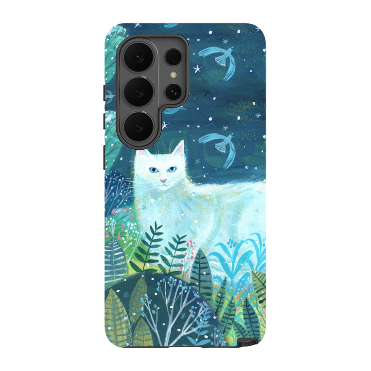 Samsung Tough Case - White Cat By Mary Stubberfield