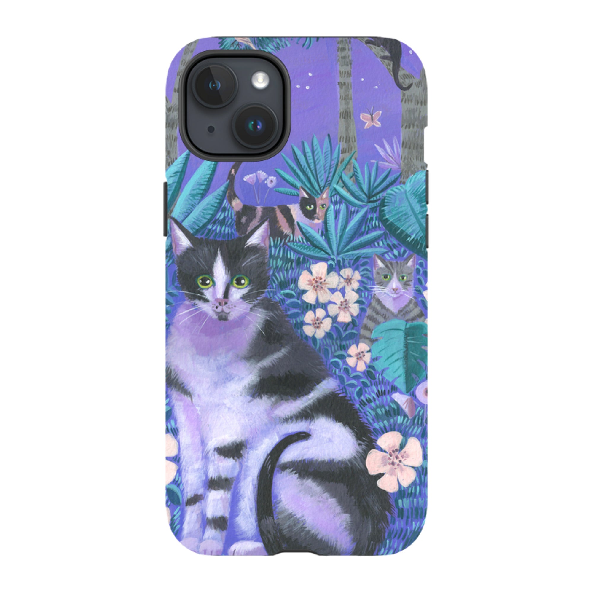 iPhone Tough Case - Night Cats 2 By Mary Stubberfield