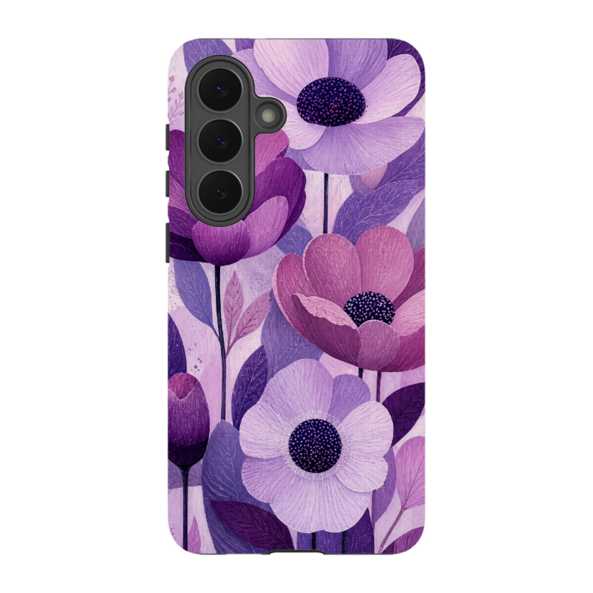 Samsung Tough Case - Purple Woodgrain Floral