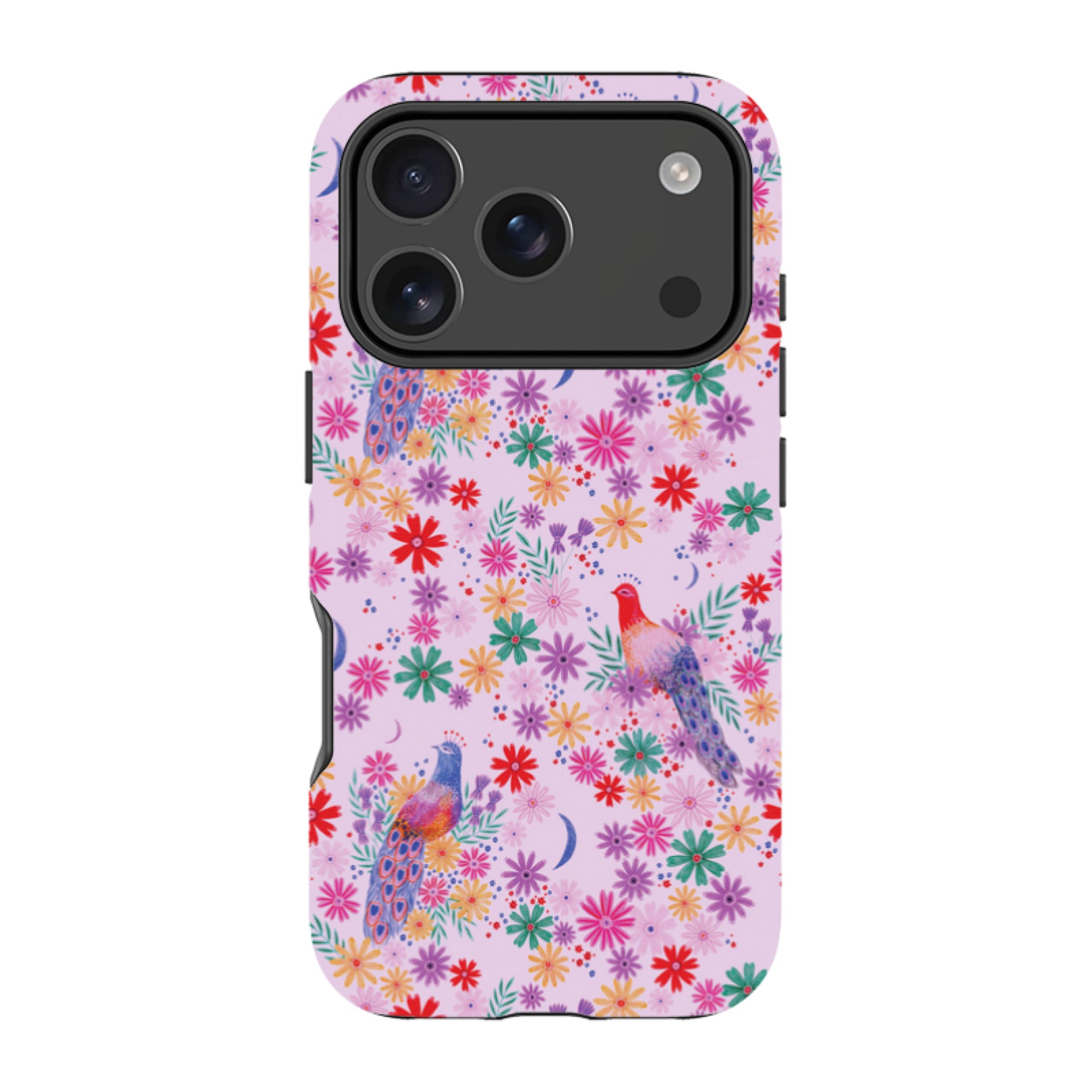 iPhone Tough Case - Peacock Pattern Lilac By Lee Foster Wilson