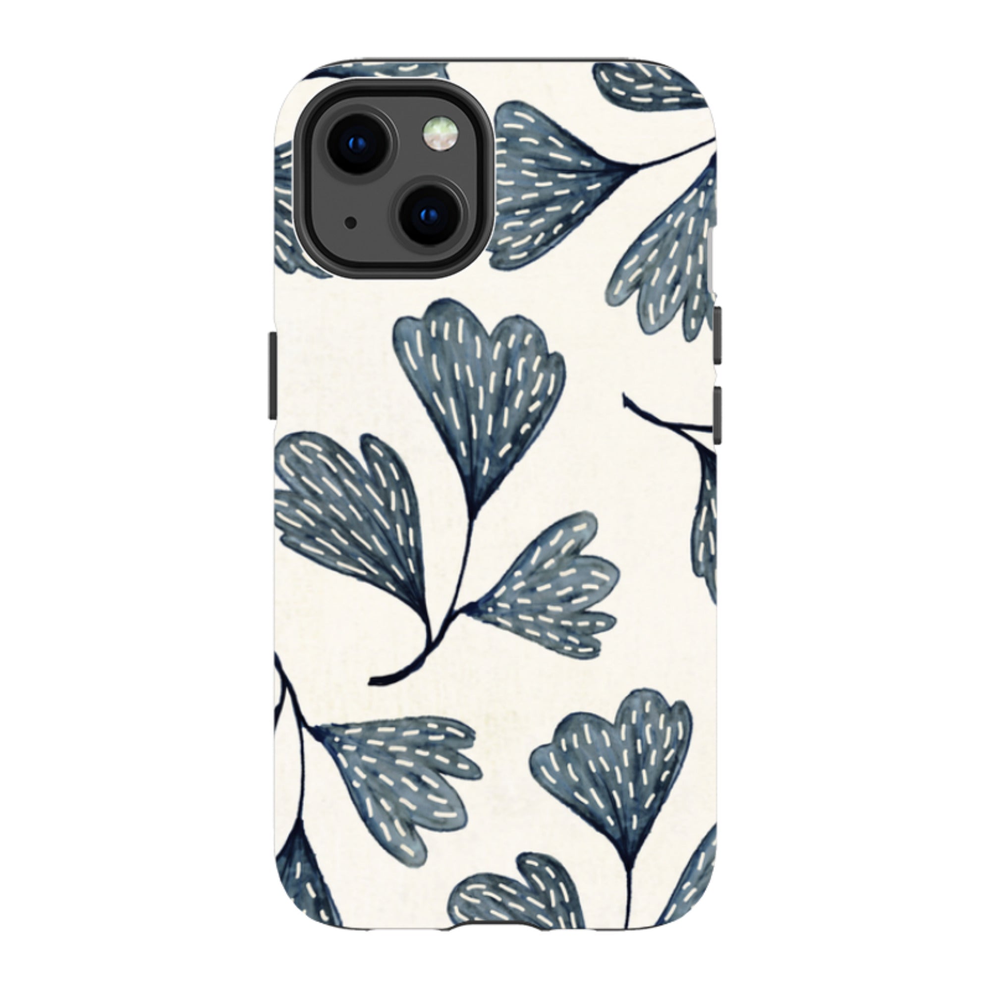 iPhone Tough Case - Indigo Leaves By Katherine Quinn