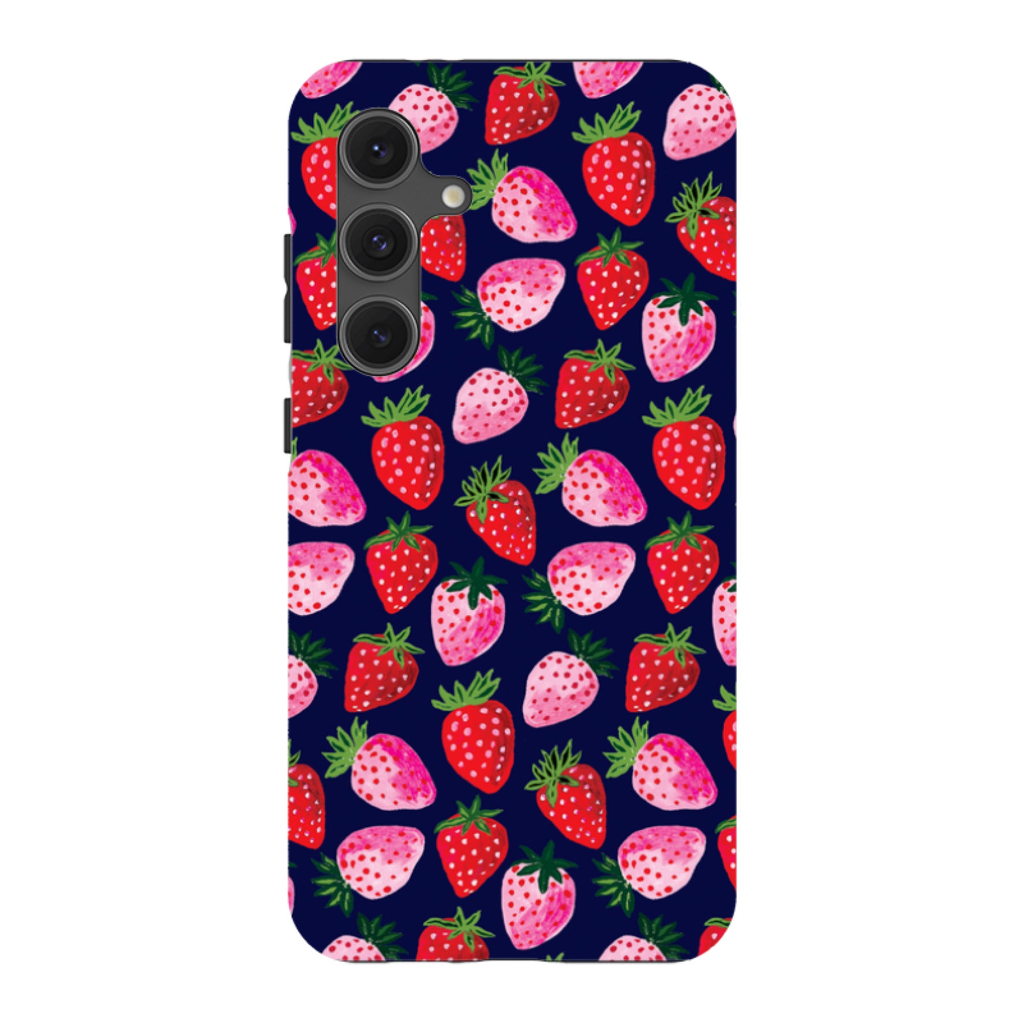 Samsung Tough  Case - Strawberry Scatter Navy By Emma Frances Grant