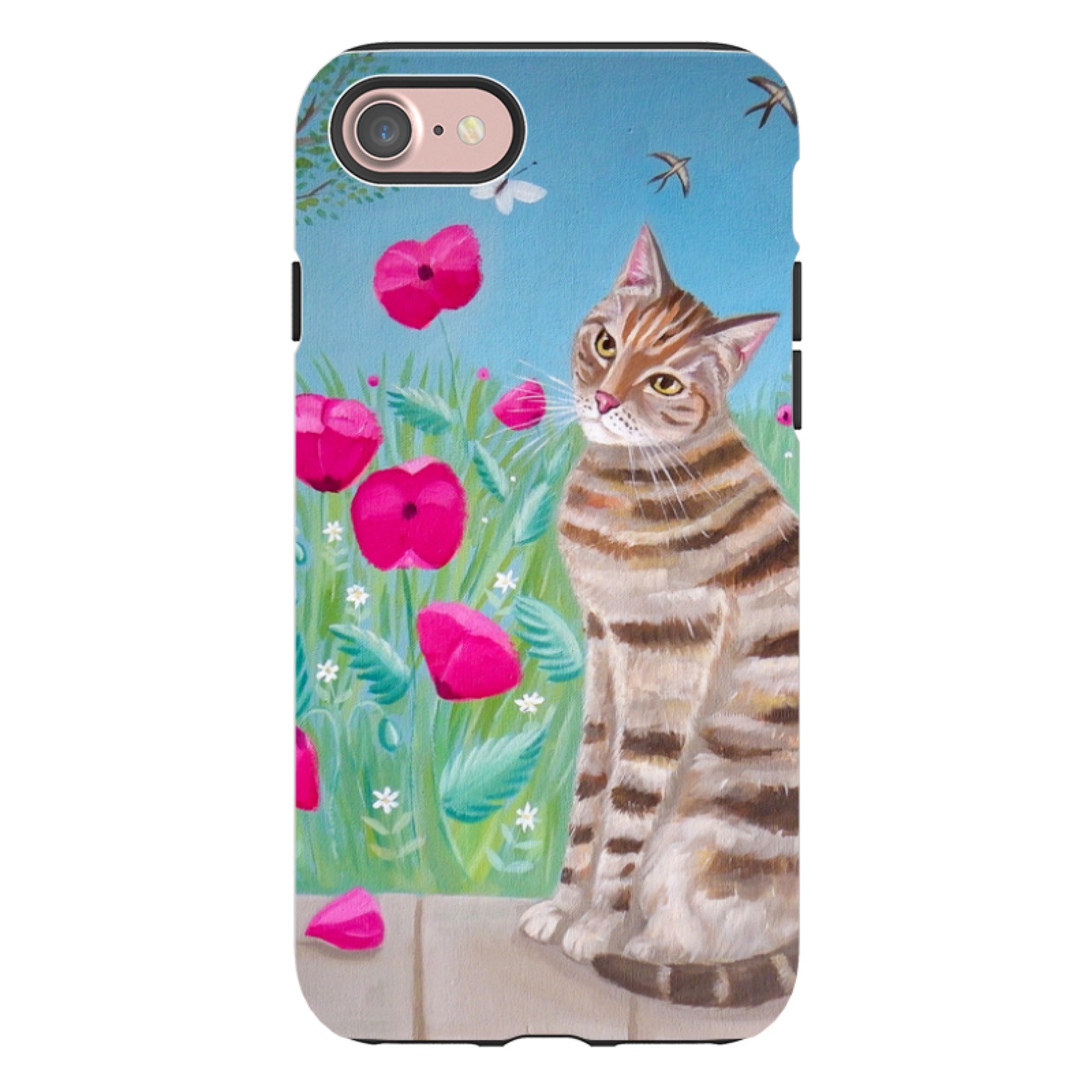 iPhone Tough Case - Cat Floral By Mary Stubberfield