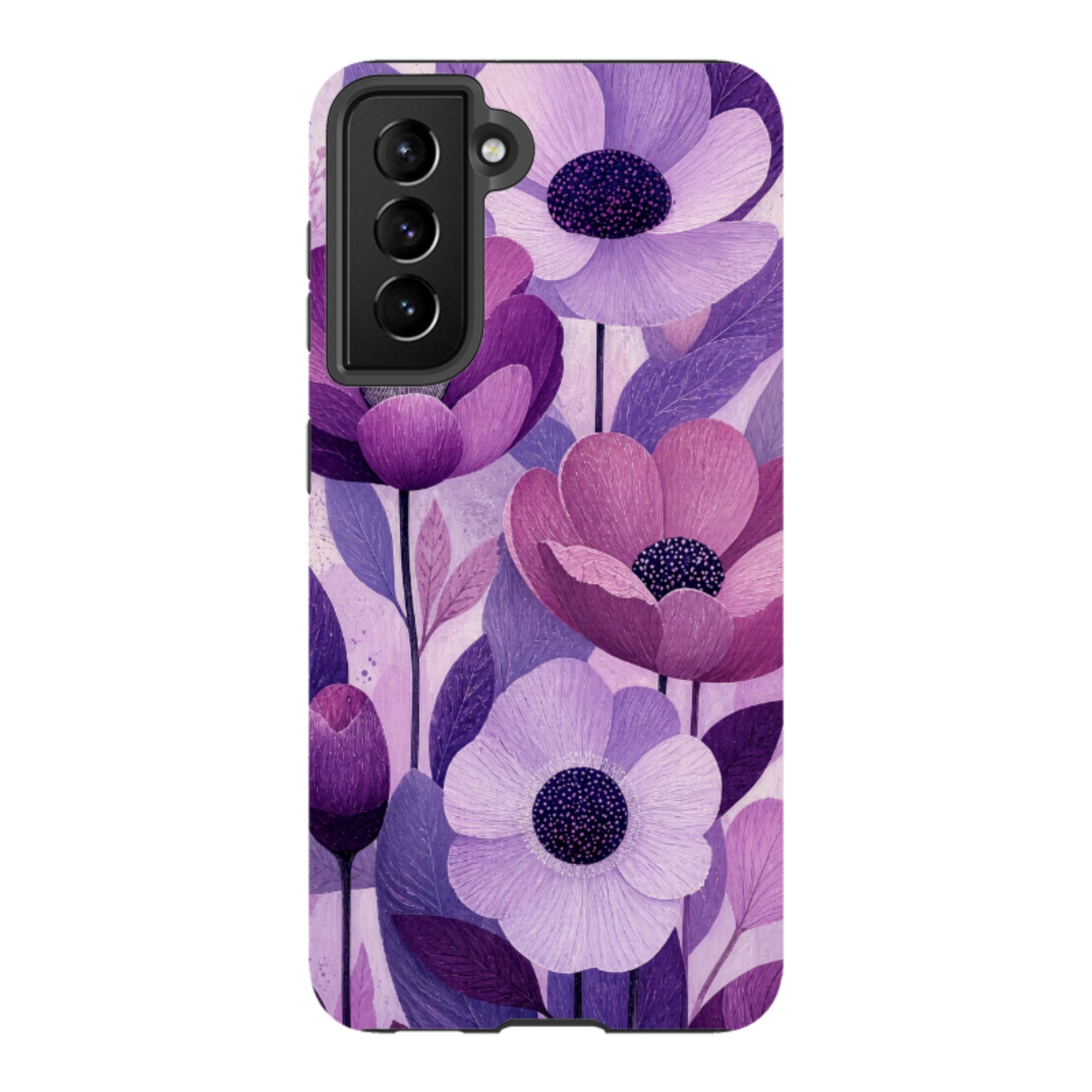 Samsung Tough Case - Purple Woodgrain Floral