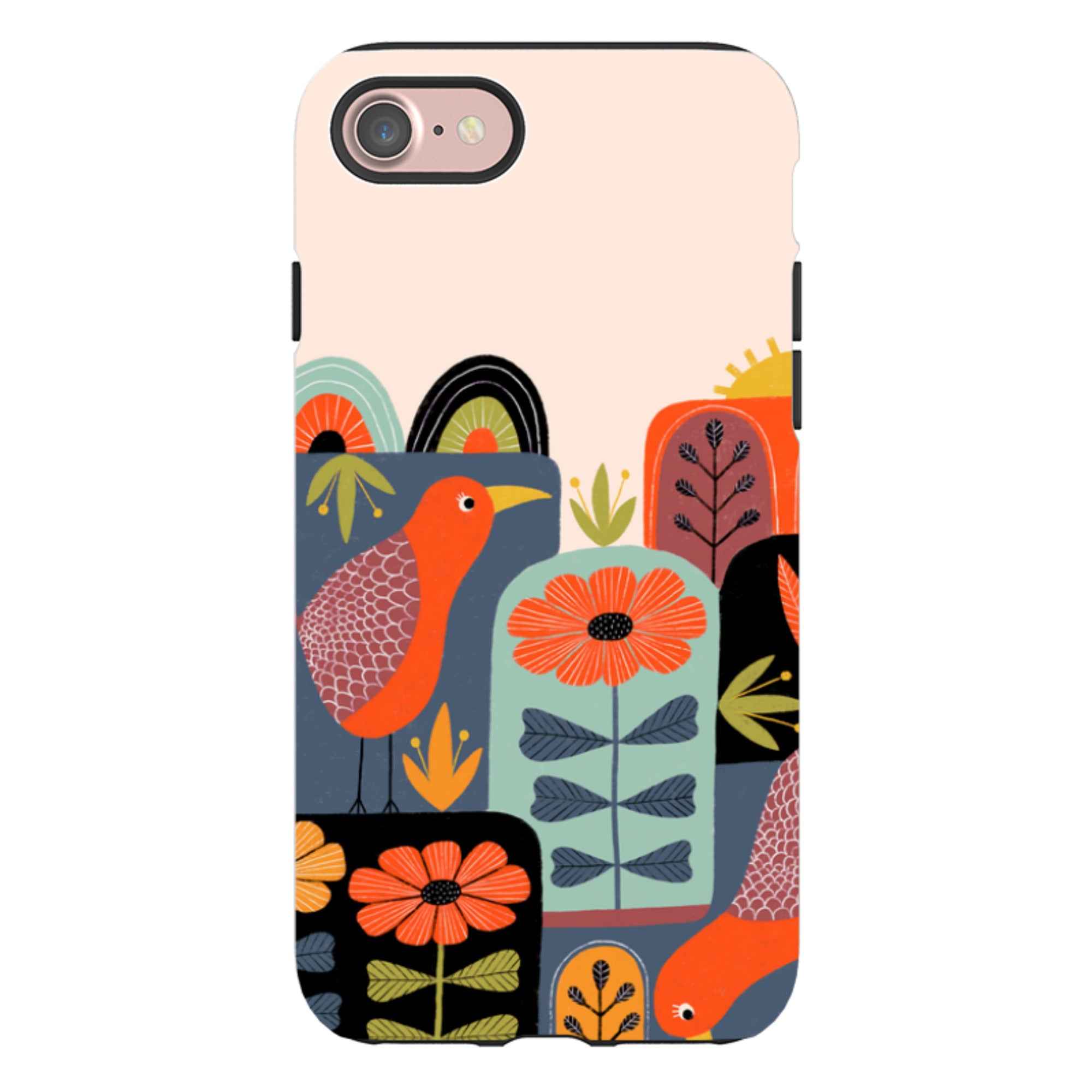 iPhone Tough Case - Folky Birds III By Suzy Taylor