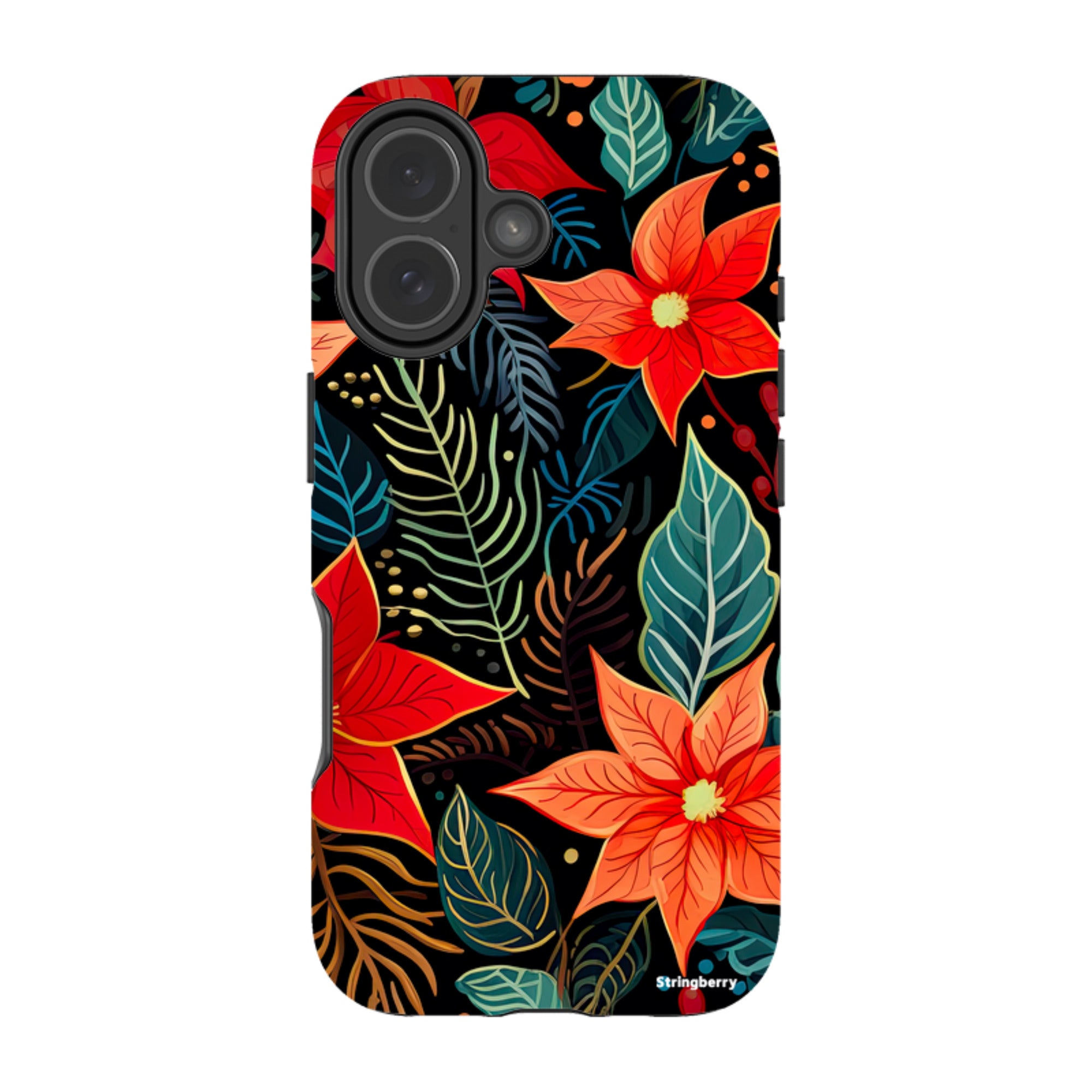 iPhone MagSafe Tough Case - Red Winter Floral