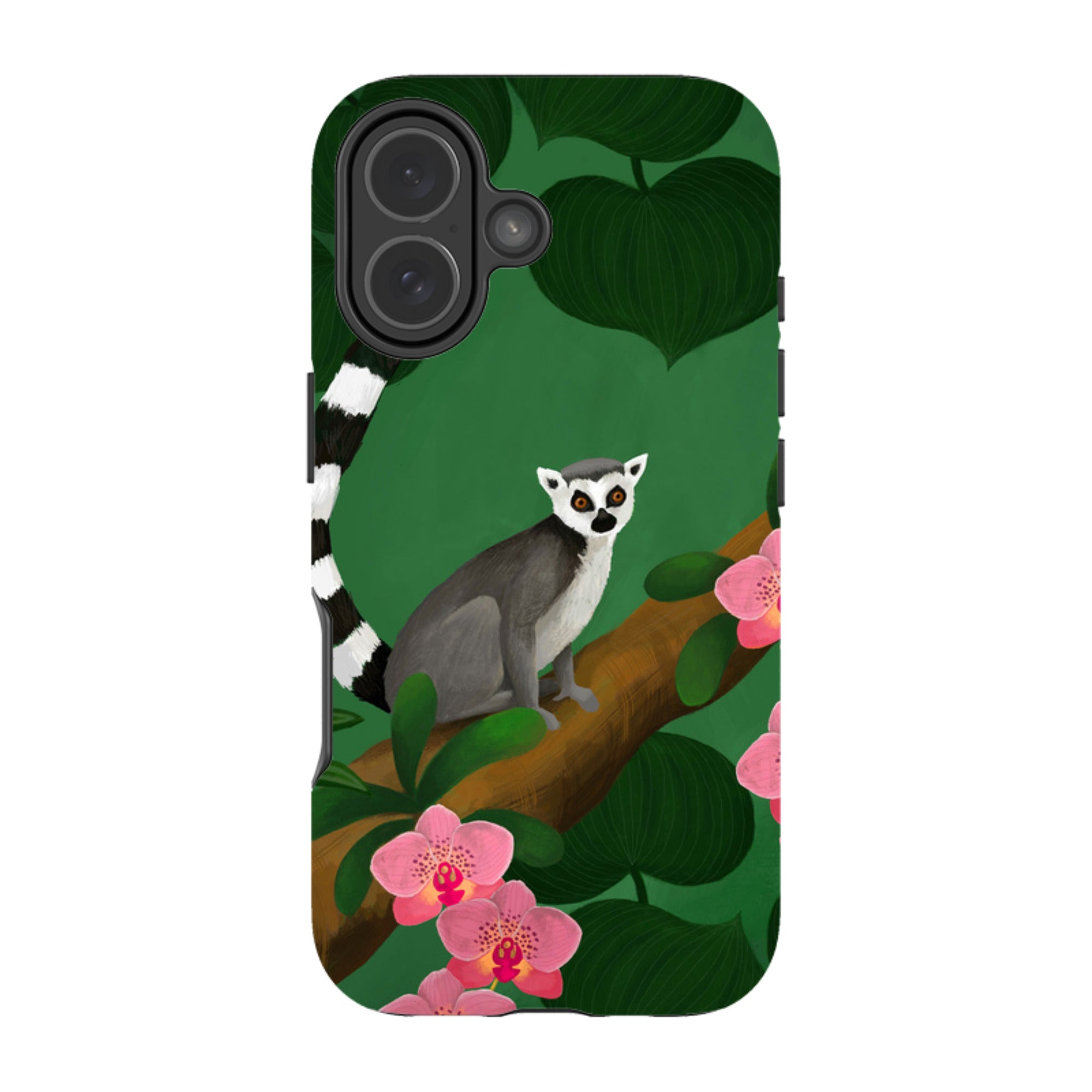 iPhone Tough Case - Lemur And Orchids By Bex Parkin