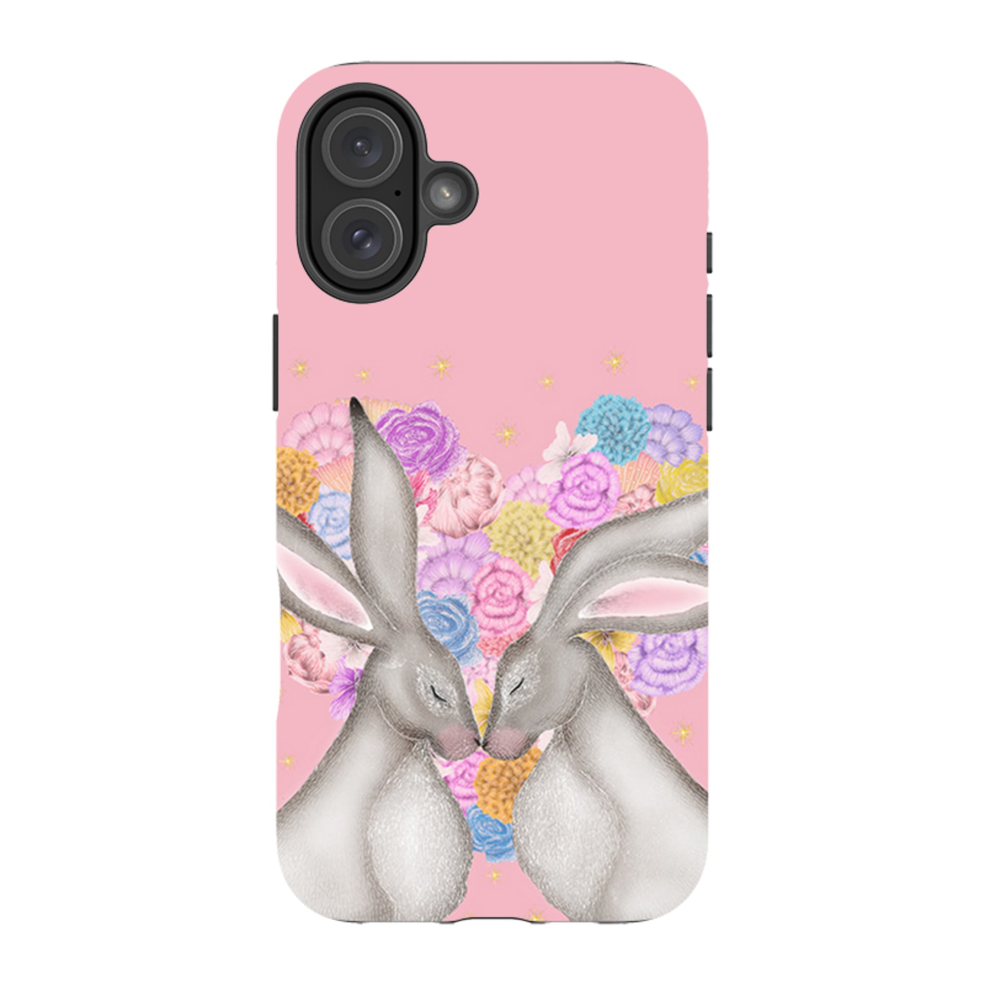 iPhone Tough Case - White Hares Rose Heart II By Catherine Rowe