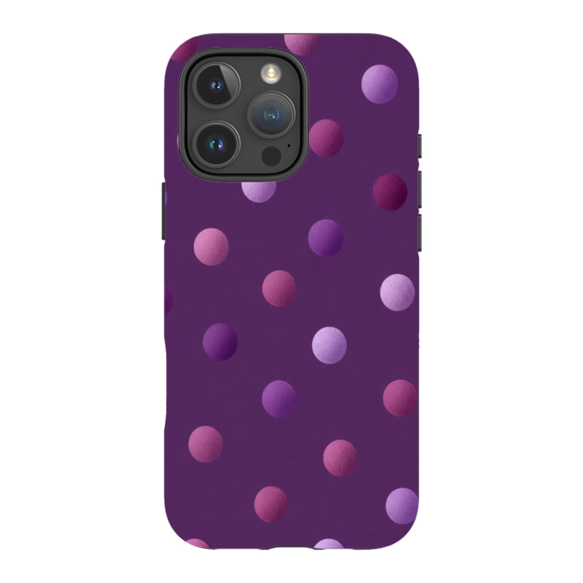 iPhone Tough Case - Purple Polka Dot