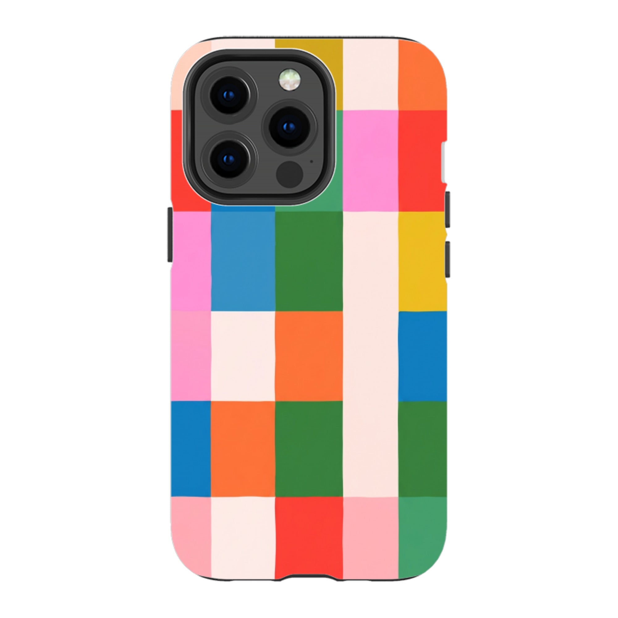 iPhone Tough Case - Multicolour Patchwork plaid