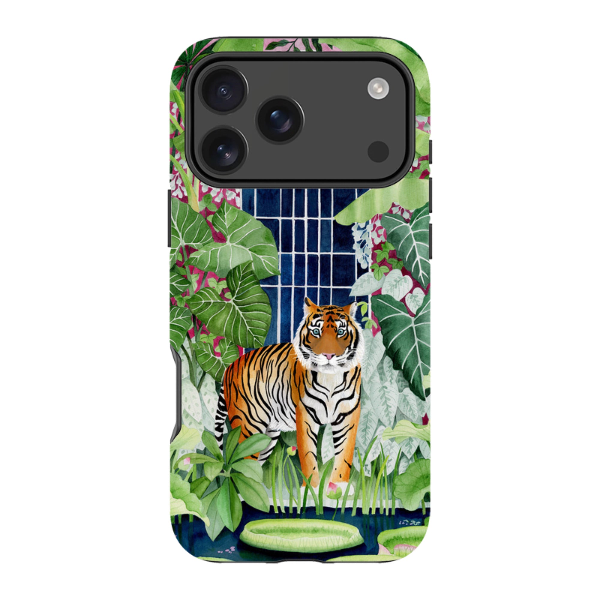 iPhone MagSafe Tough Case - Green House Tiger By Bex Parkin
