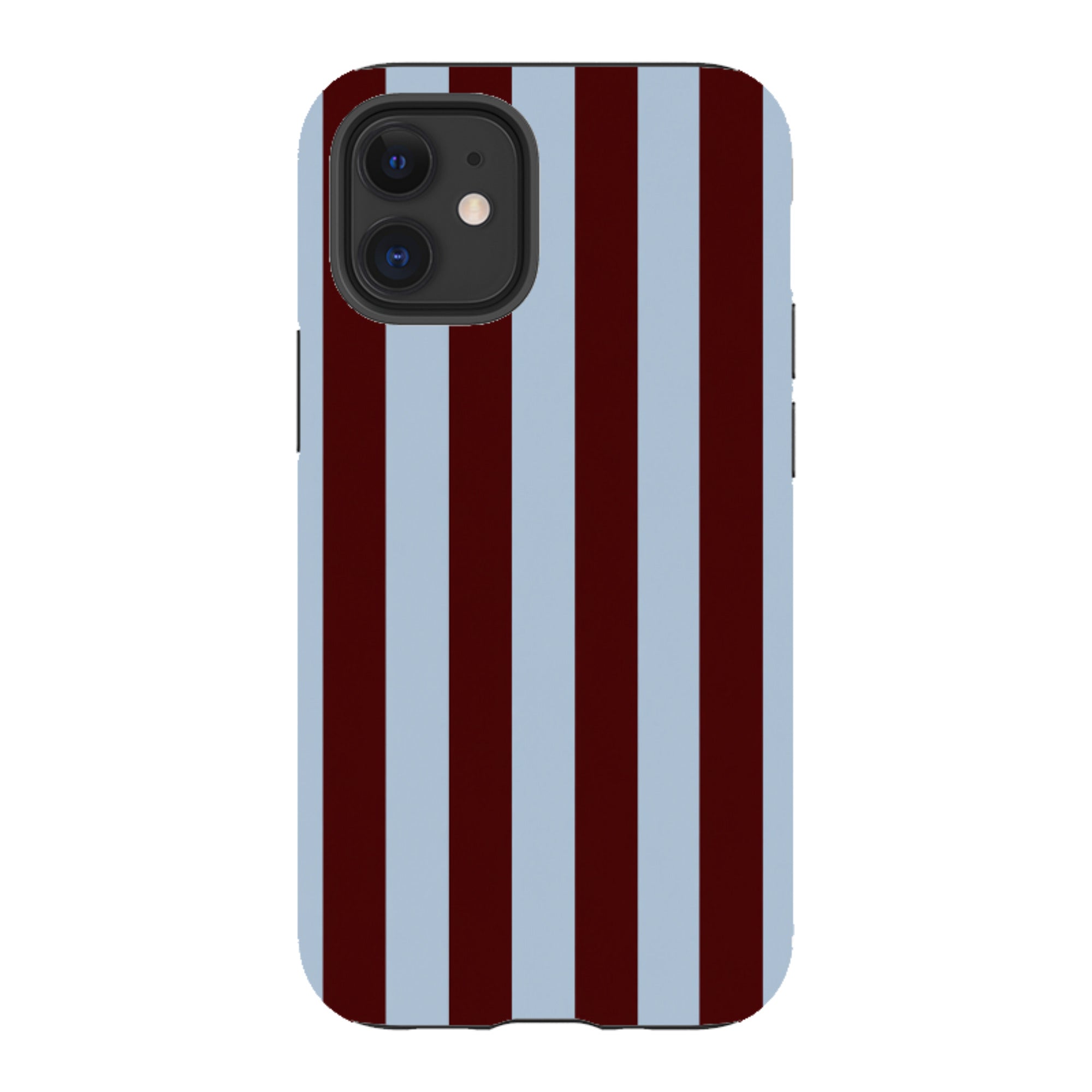 iPhone Tough Case - Claret & Sky Blue Stripe