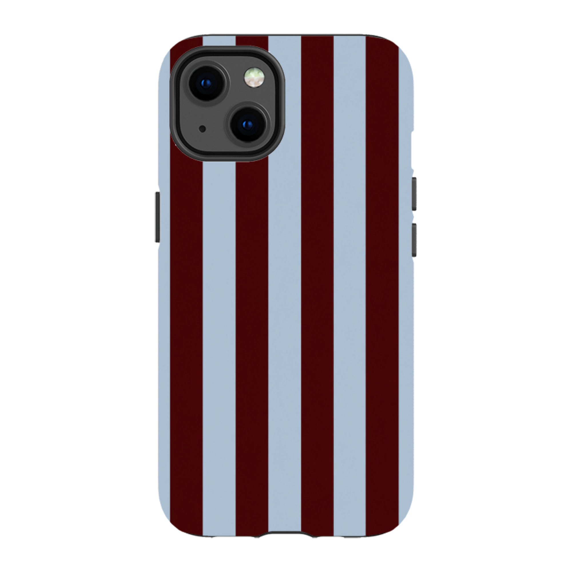 iPhone MagSafe Tough Case - Claret & Sky Blue Stripe