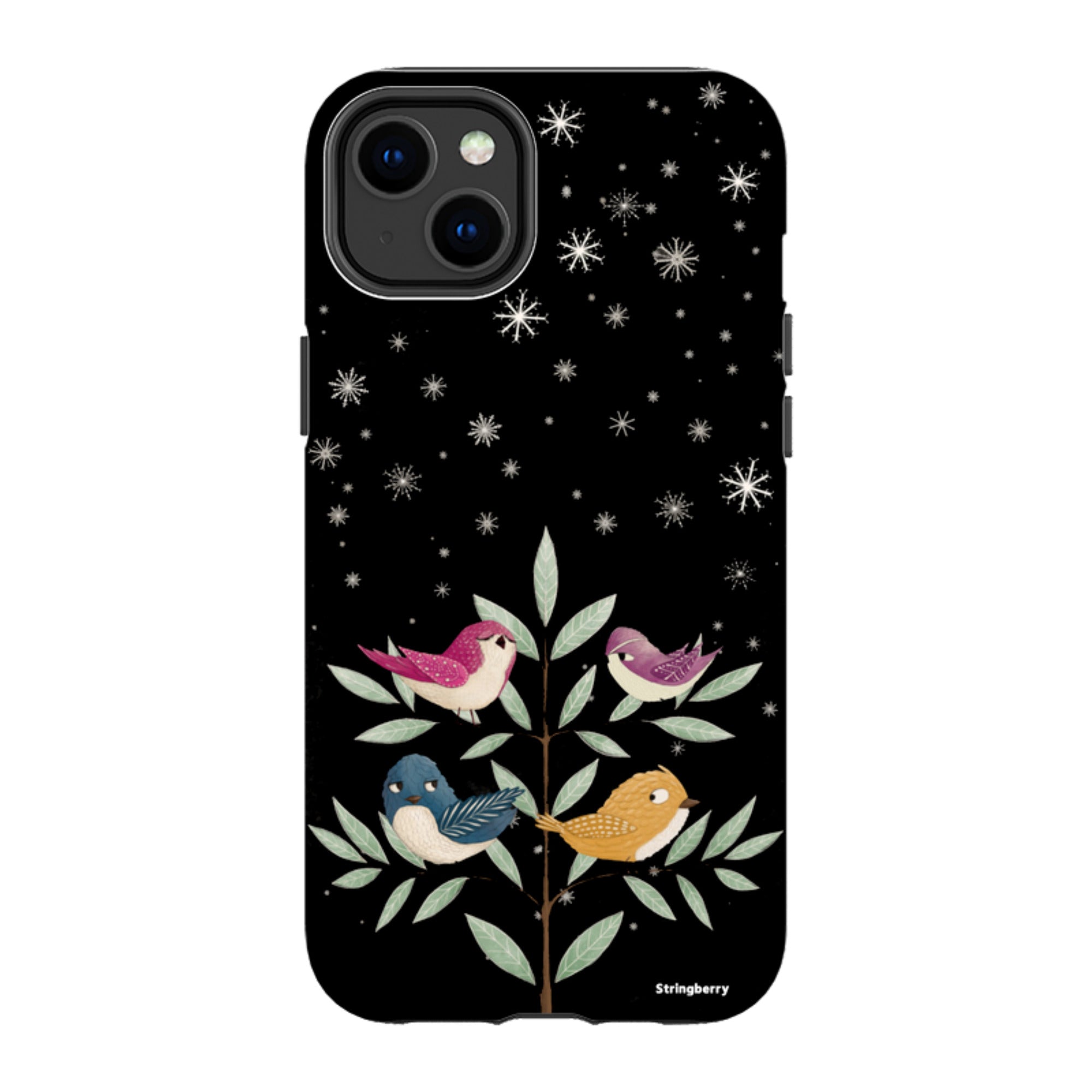 iPhone Tough Case - Garden Birds Black By Maja Lindberg