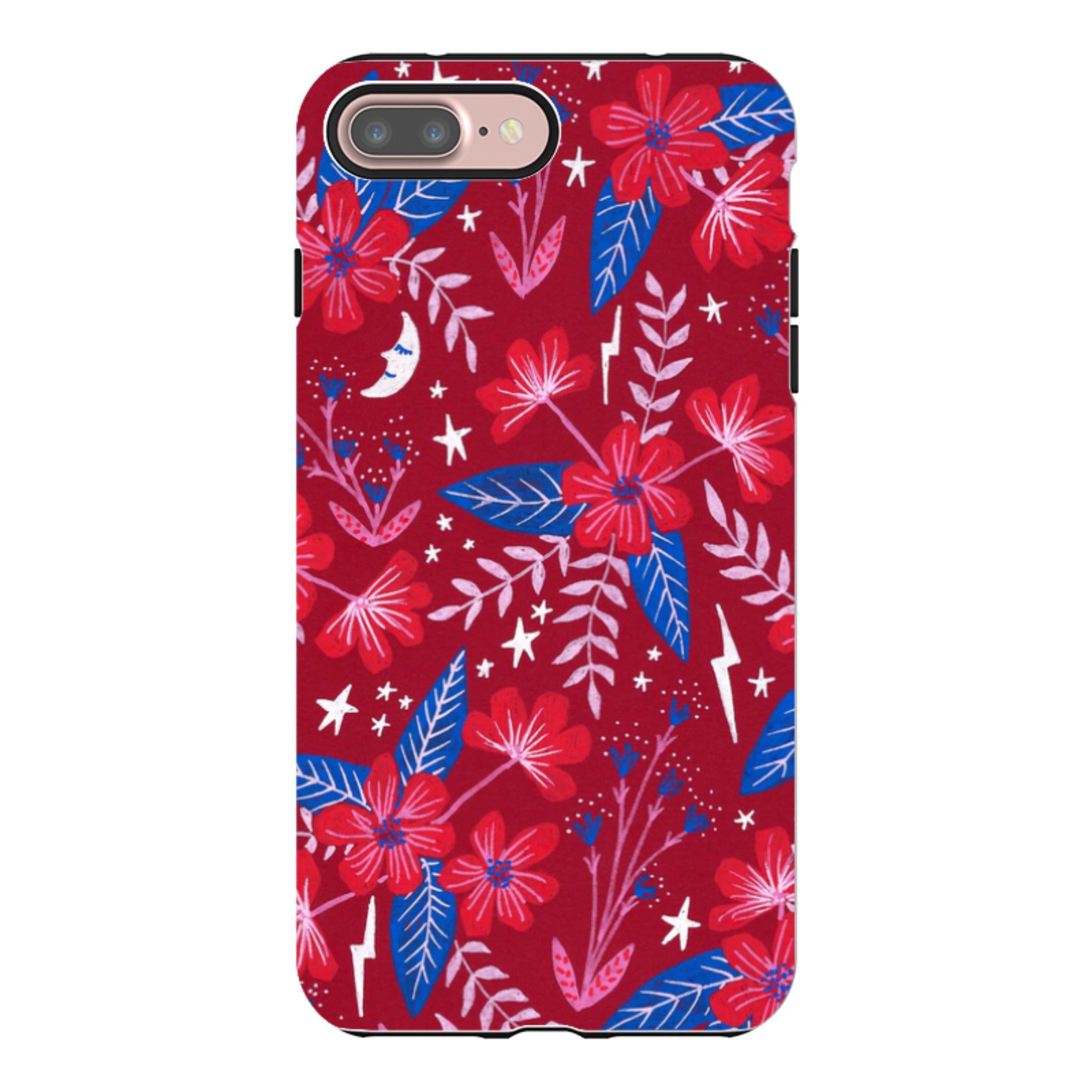 iPhone Tough Case - Red Moon Garden By Lee Foster Wilson
