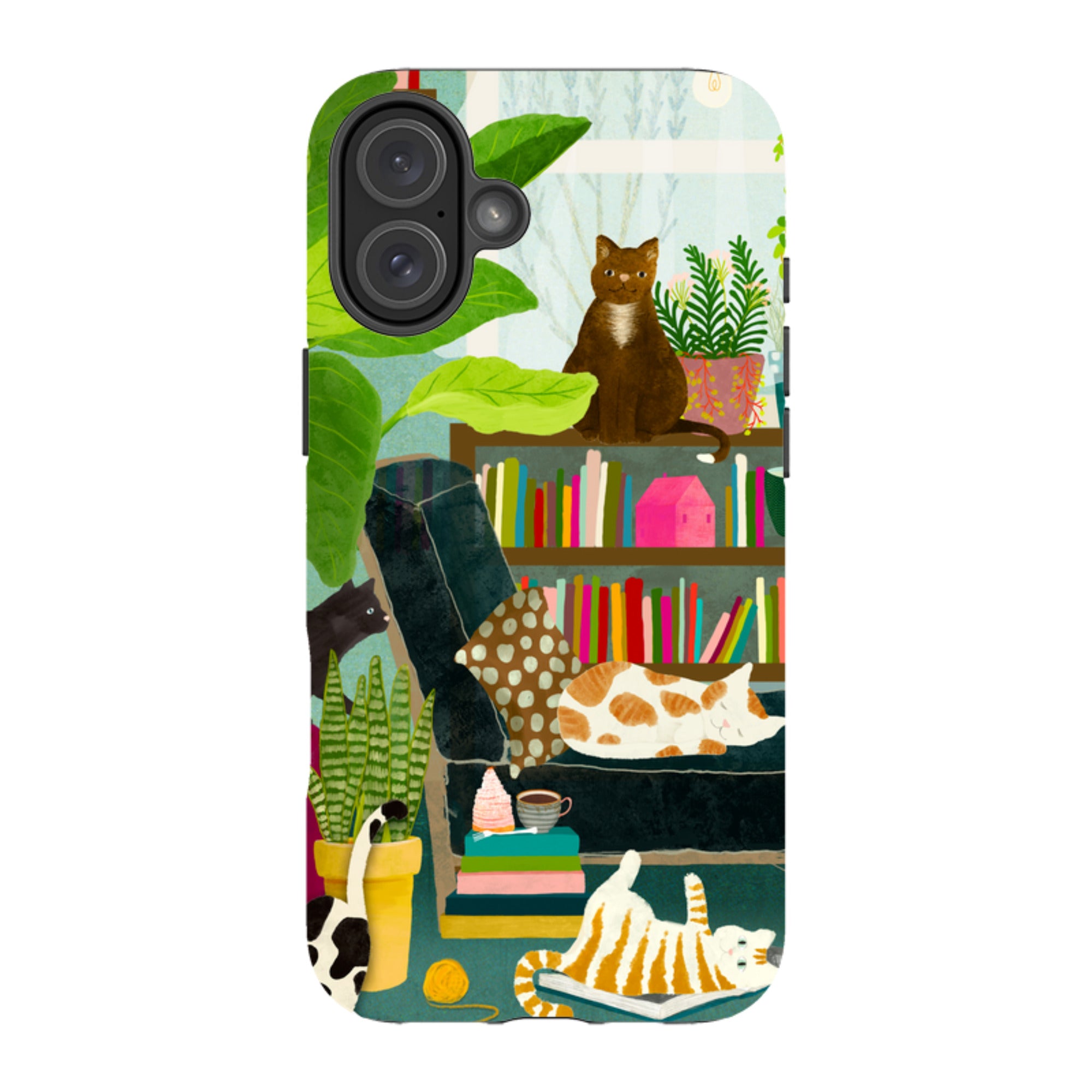 iPhone Tough Case - Cat Library By Katherine Quinn