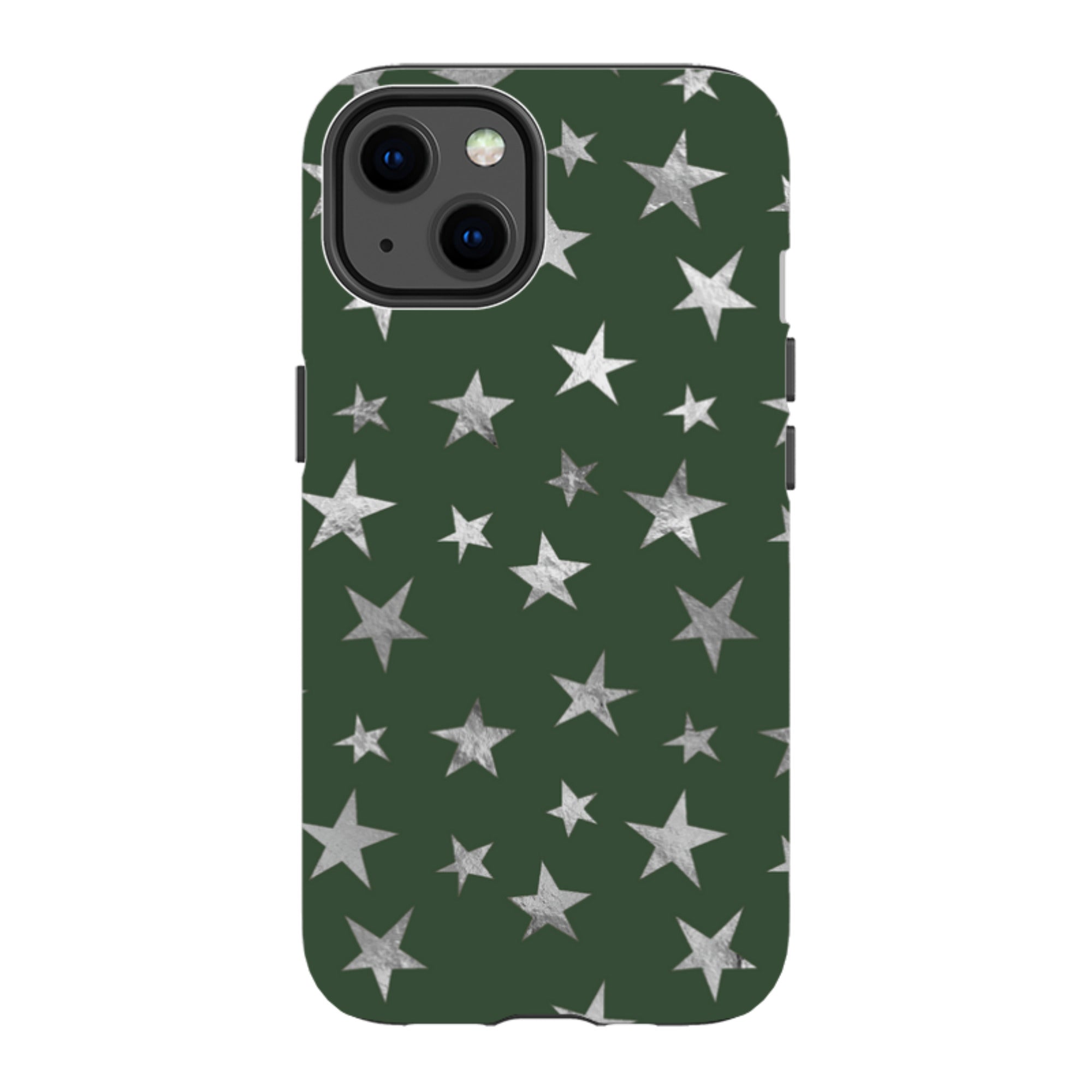 iPhone Tough Case - Green and Silver Stars