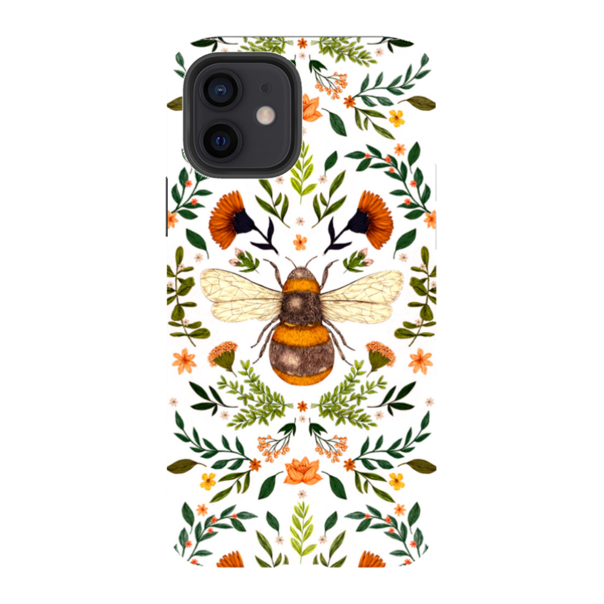 iPhone Tough Case - Botanical Bee White By Jade Mosinski