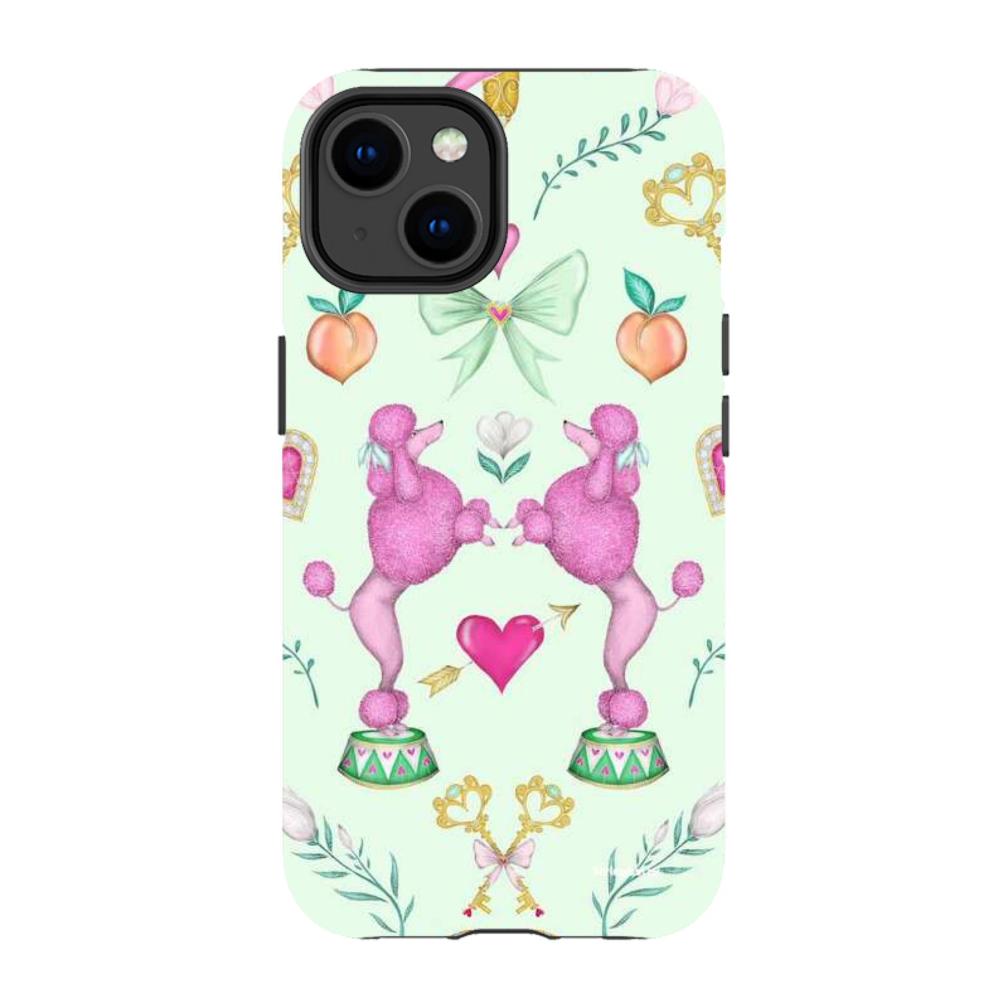 iPhone MagSafe Tough Case - Pink Poodle Parlour Mint By Catherine Rowe