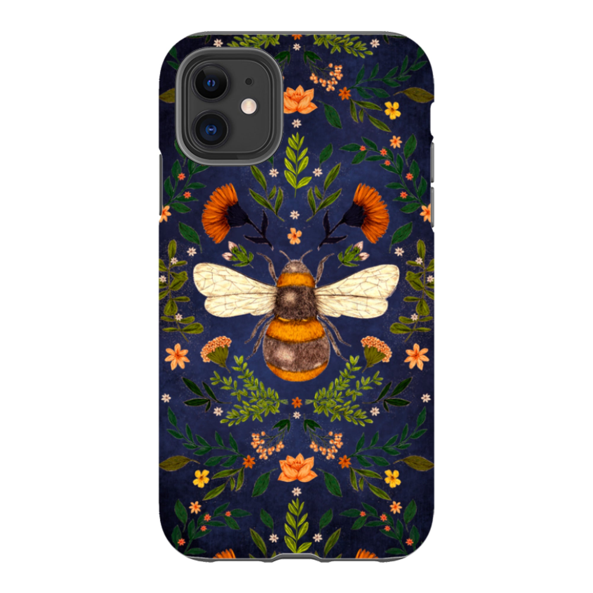 iPhone Tough Case - Botanical Bee Blue By Jade Mosinski
