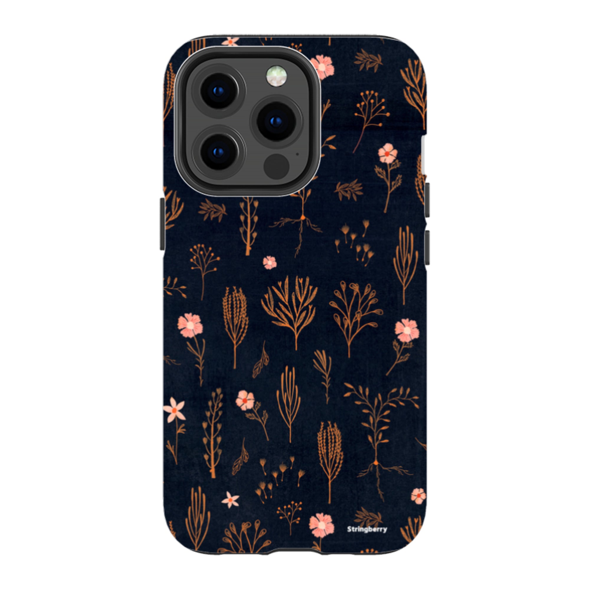 iPhone Tough Case - Floral Light Orange And Pink By Katherine Quinn
