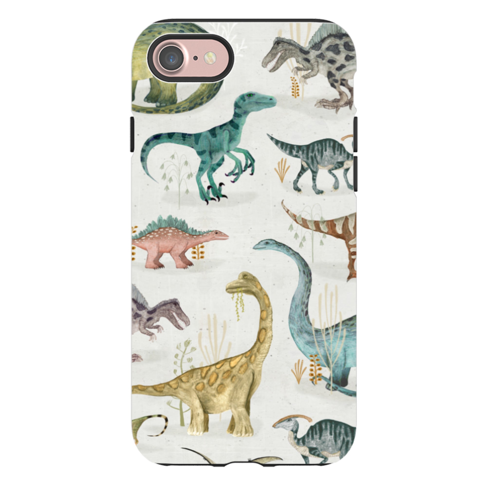 iPhone Tough Case - Dinosaur Pastel By Katherine Quinn