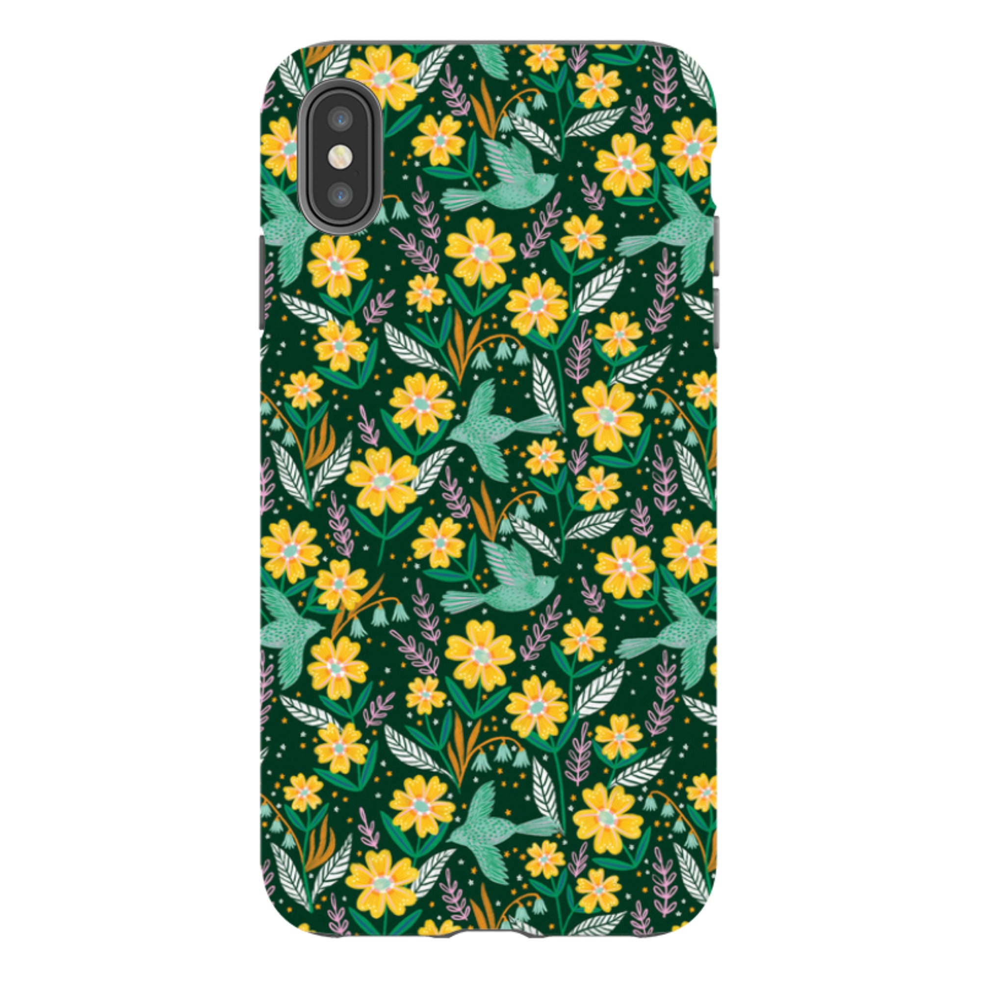 iPhone Tough Case - Sweet Birds Green By Lee Foster Wilson