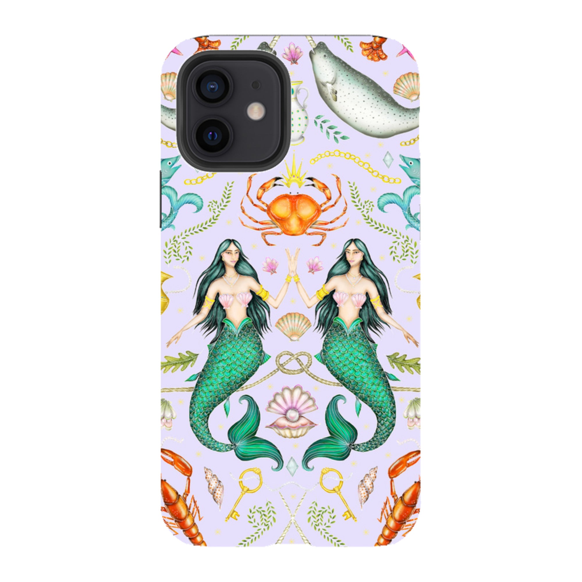 iPhone Tough Case - Tritons Treasure Lilac By Catherine Rowe