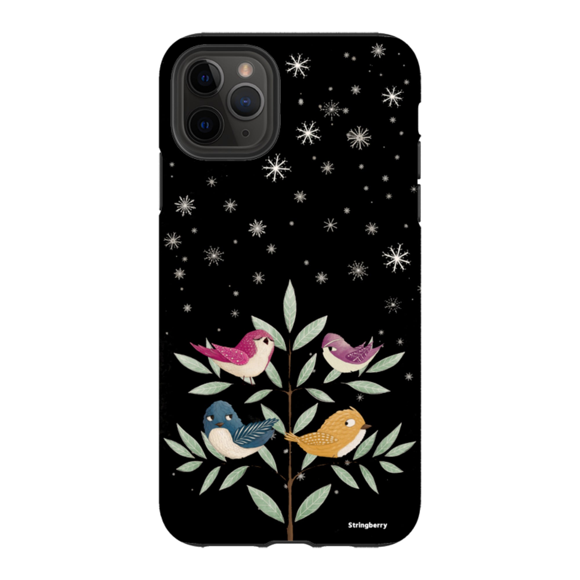 iPhone Tough Case - Garden Birds Black By Maja Lindberg