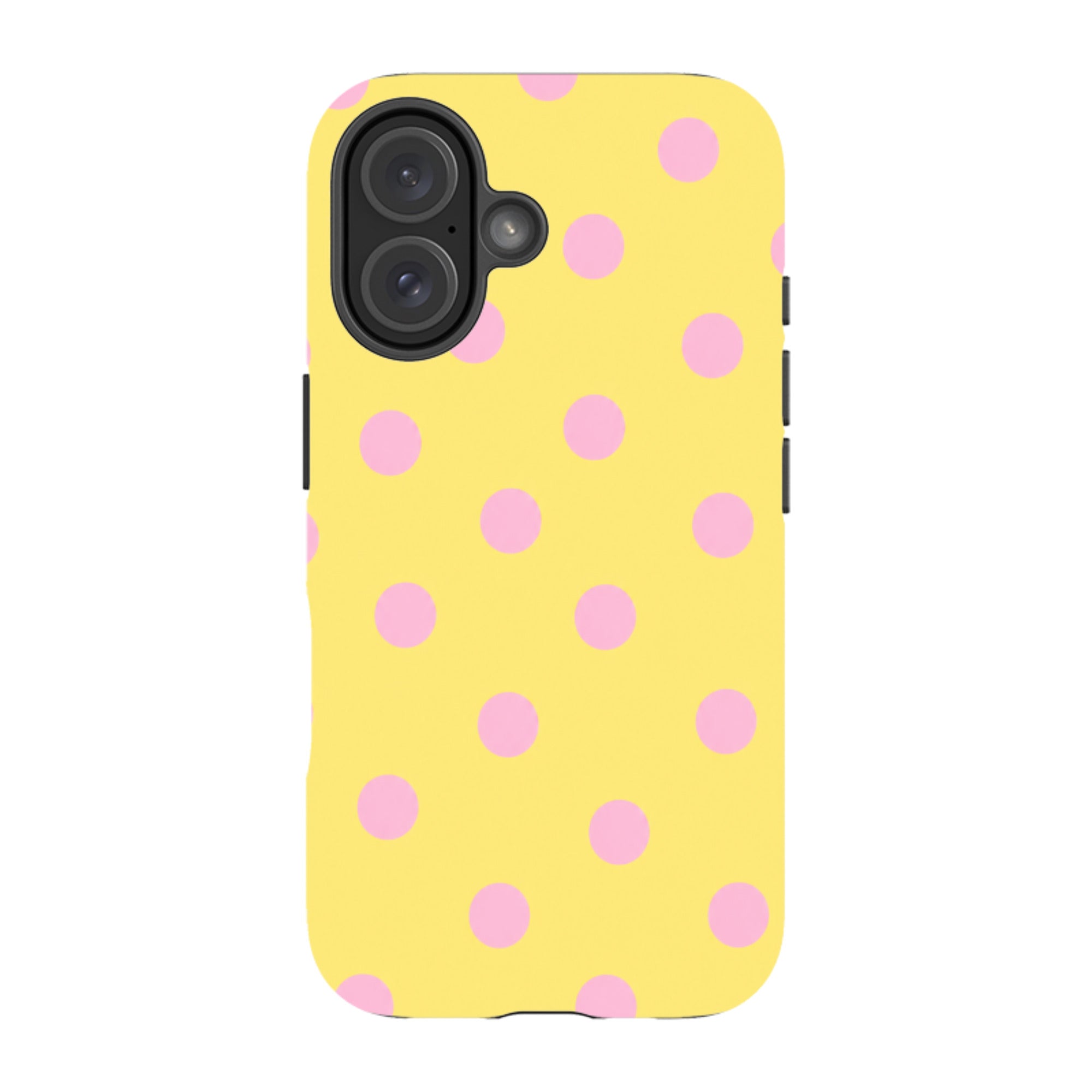 iPhone Tough Case - Yellow & Pink Polka Dot