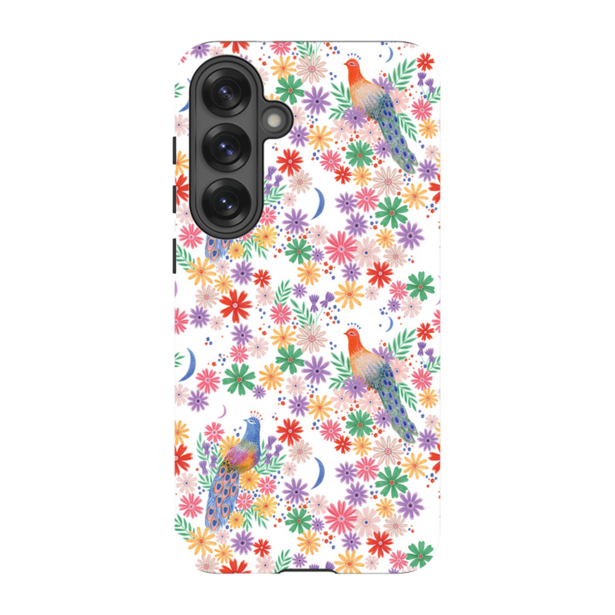 Samsung Tough Case - Peacock Pattern White By Lee Foster Wilson