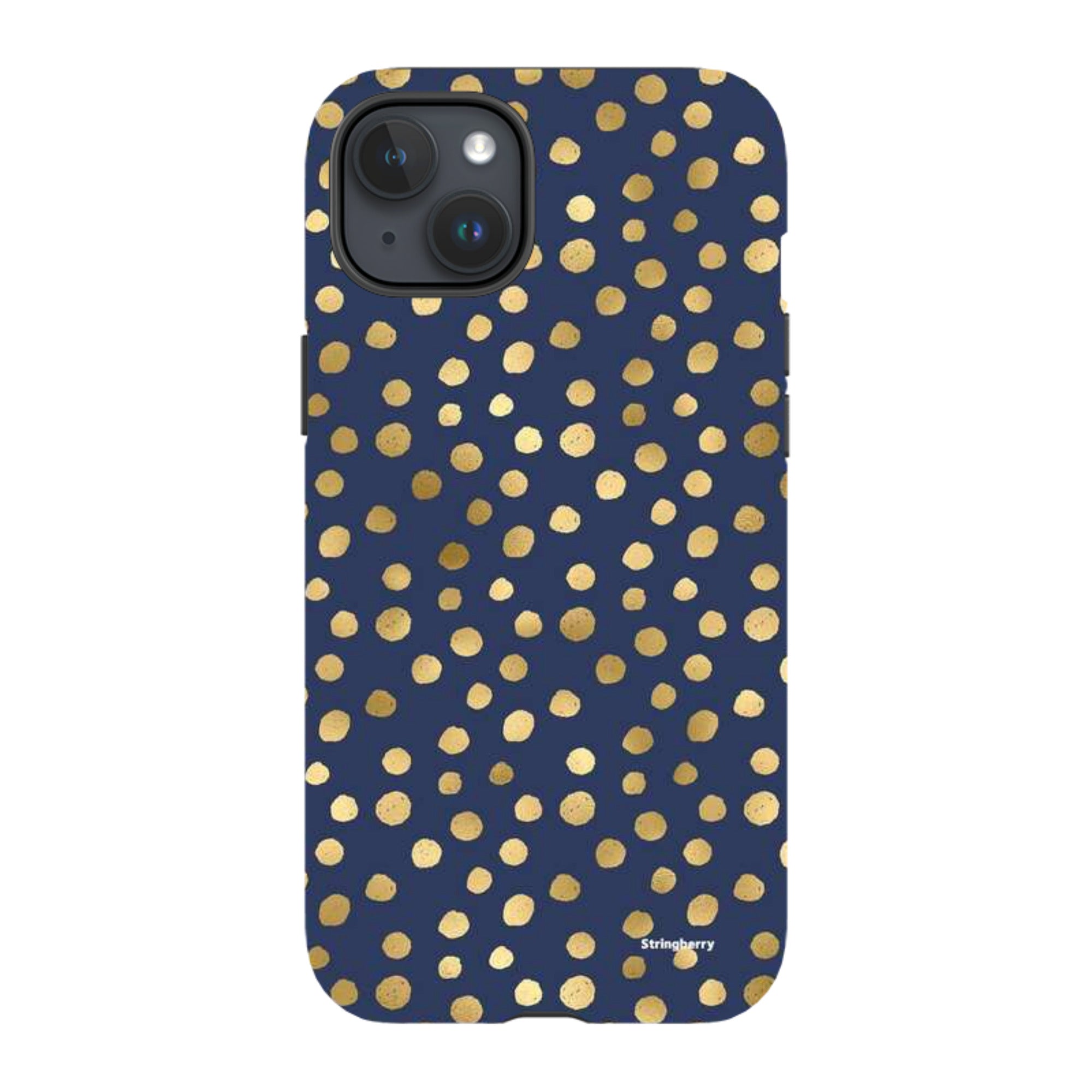 iPhone Tough Case - Navy Polka