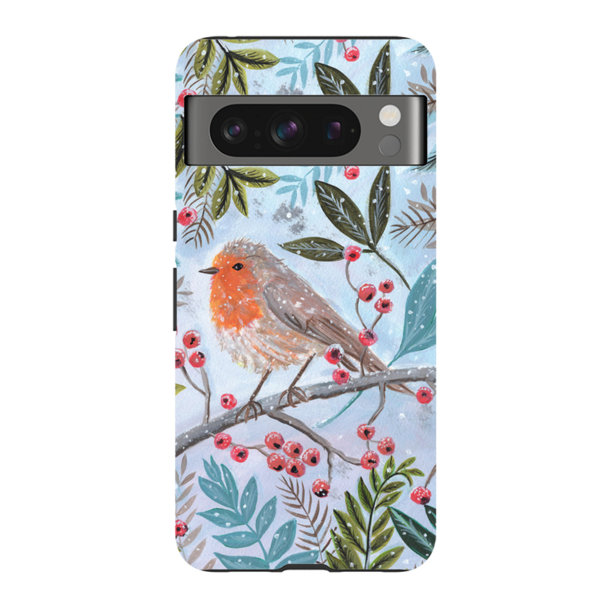 Google Tough Case - Robin With Berries By Mary Stubberfield