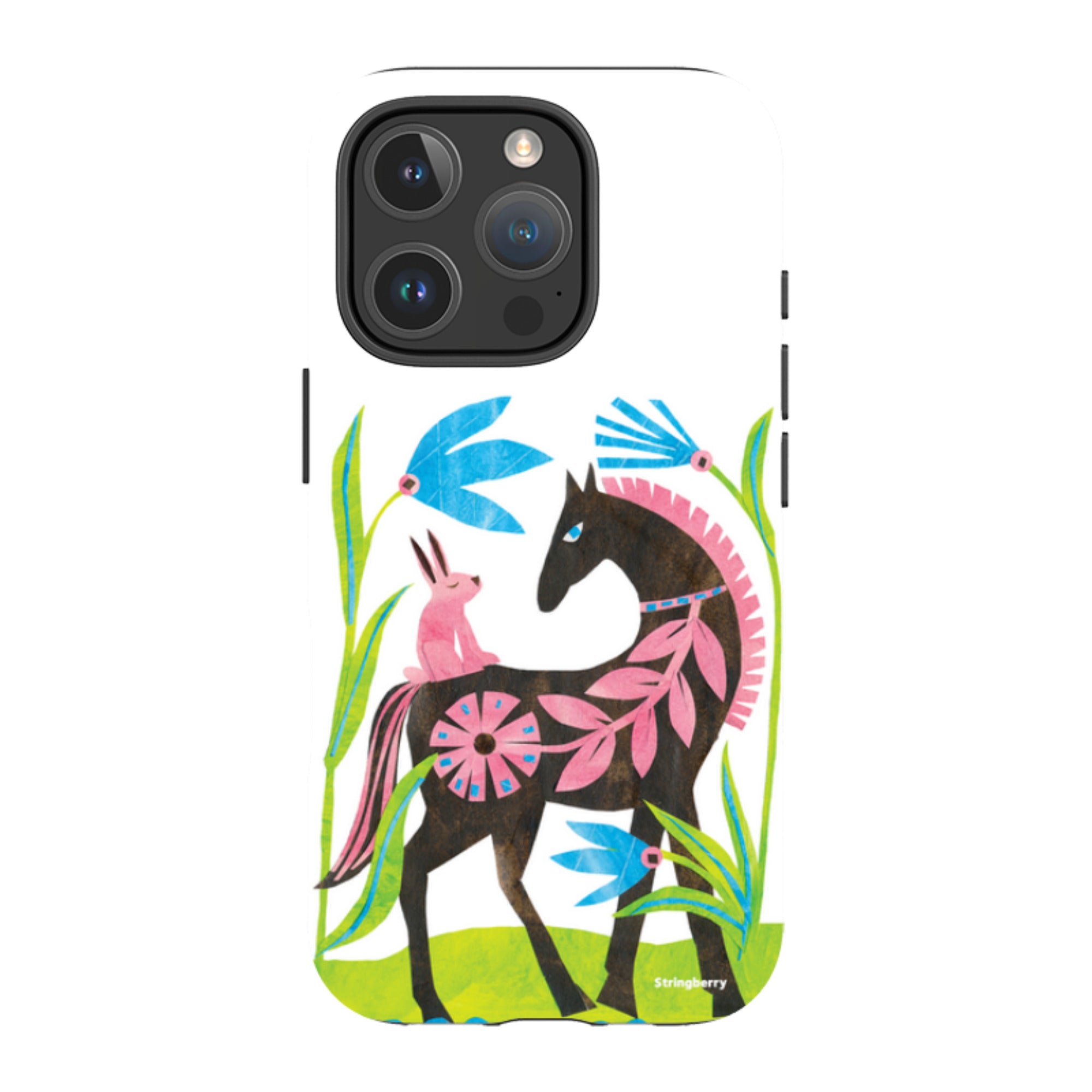 iPhone Tough Case - Folk Horse And Bunny By Tracey English