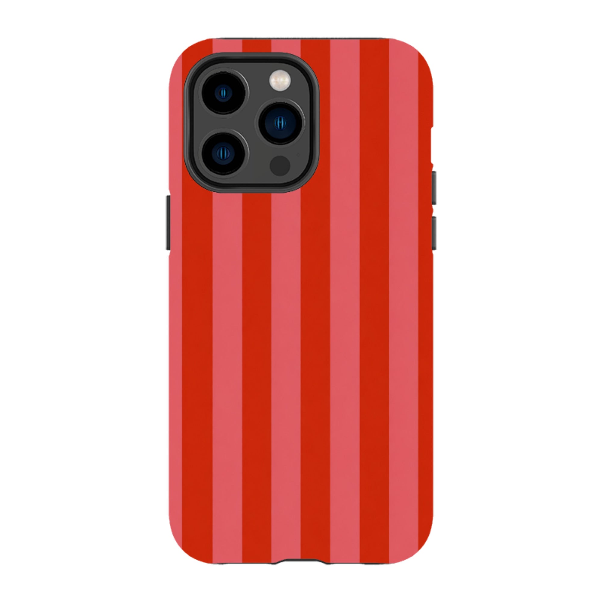 iPhone Tough Case - Cherry Red & Pink Stripe