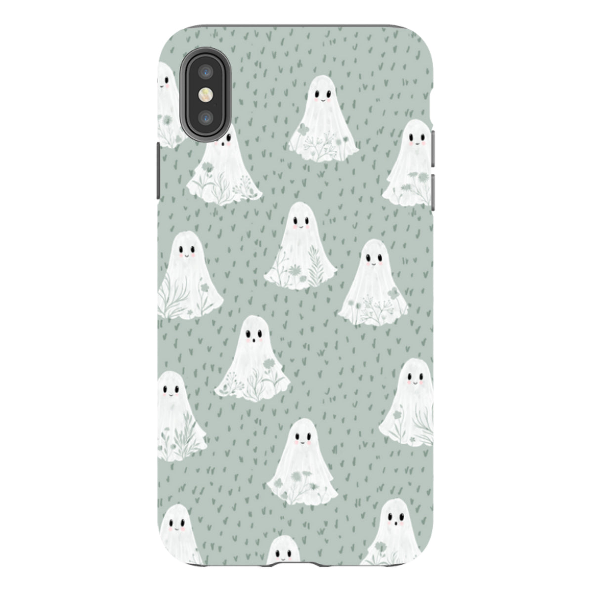 iPhone Tough Case - Floral Ghosts - Dusty Gourd By Katherine Quinn