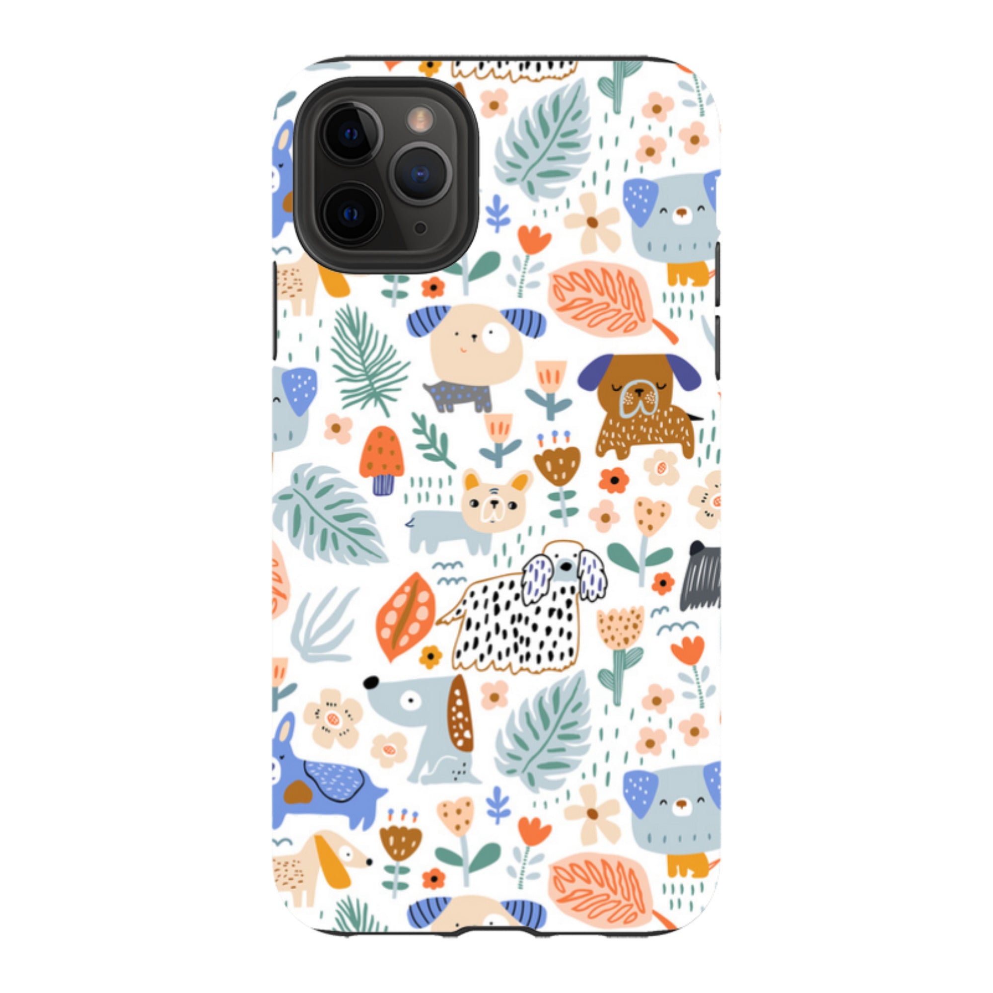 iPhone Tough Case - Dog Floral Pattern