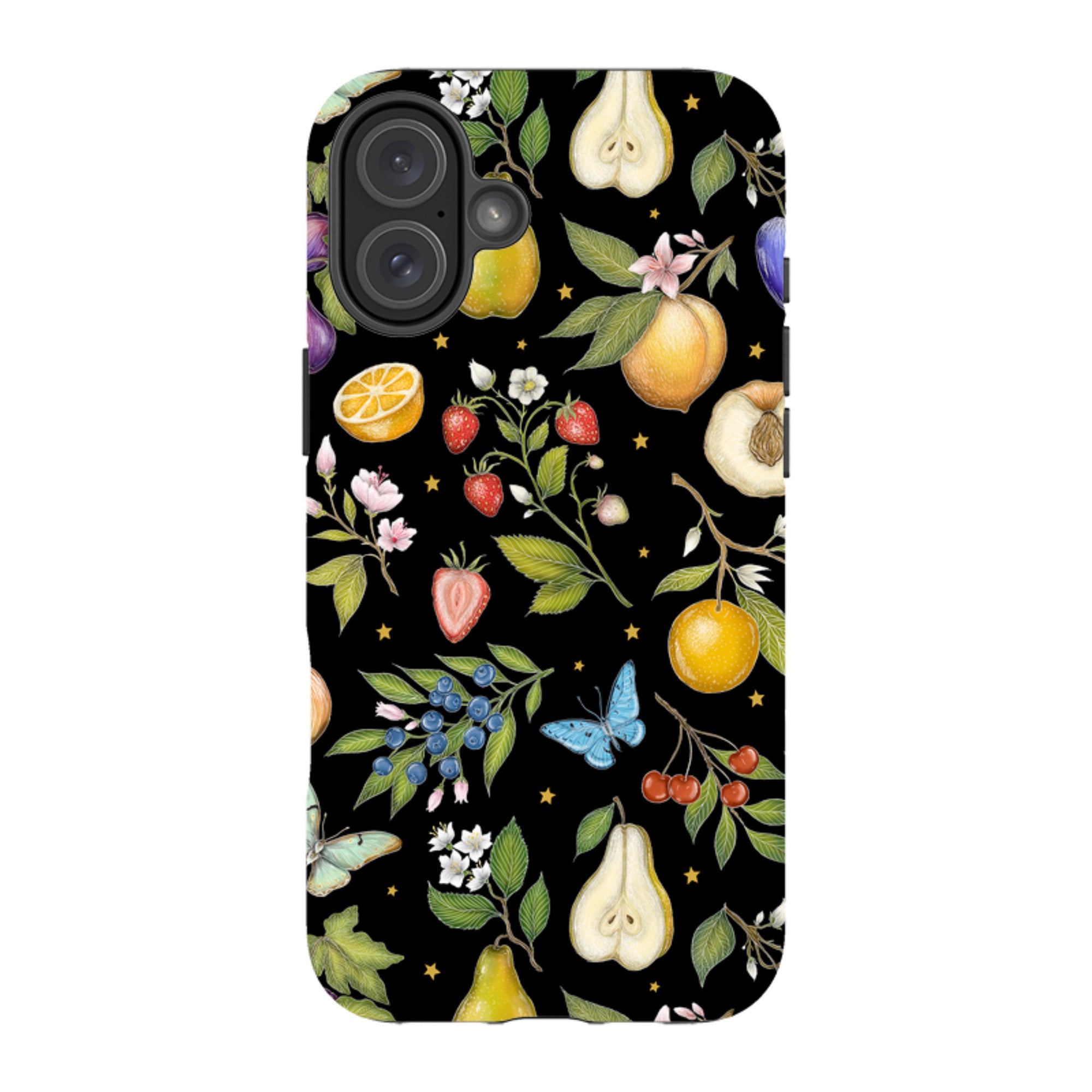 iPhone Tough Case - Black Fruits By Catherine Rowe