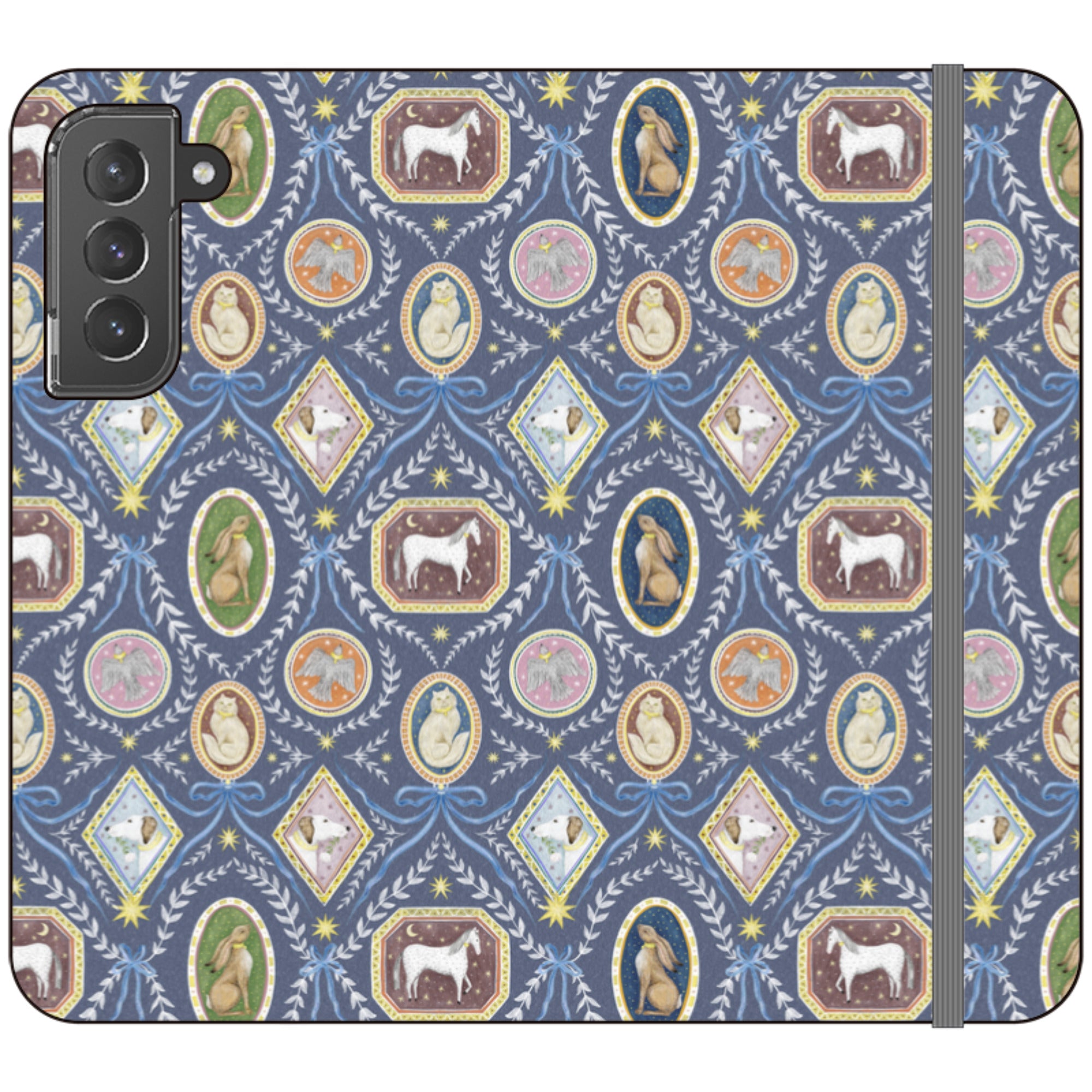 Charleston Dusk Blue Wallet Case By Catherine Rowe