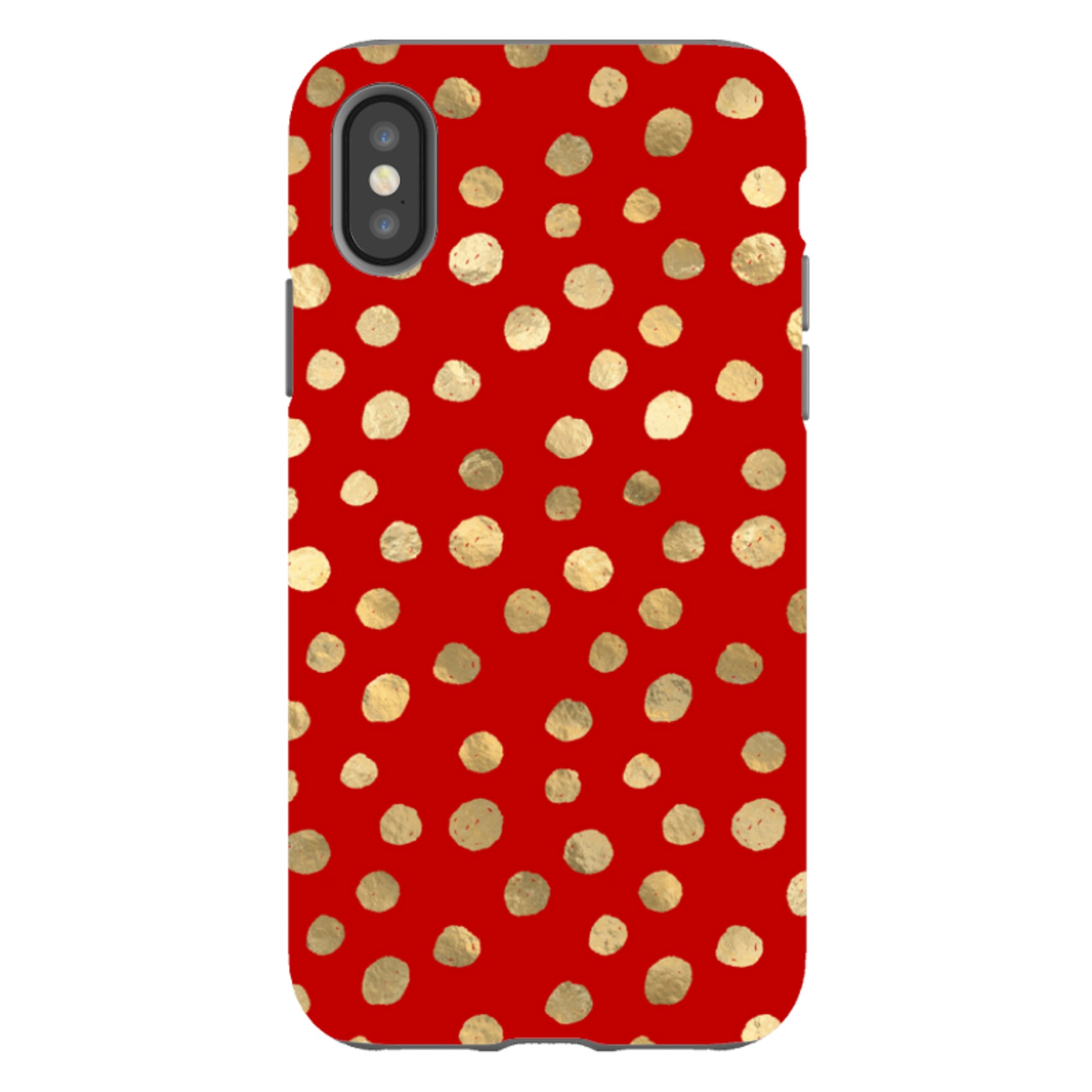 iPhone Tough Case - Burgundy and Gold Stars