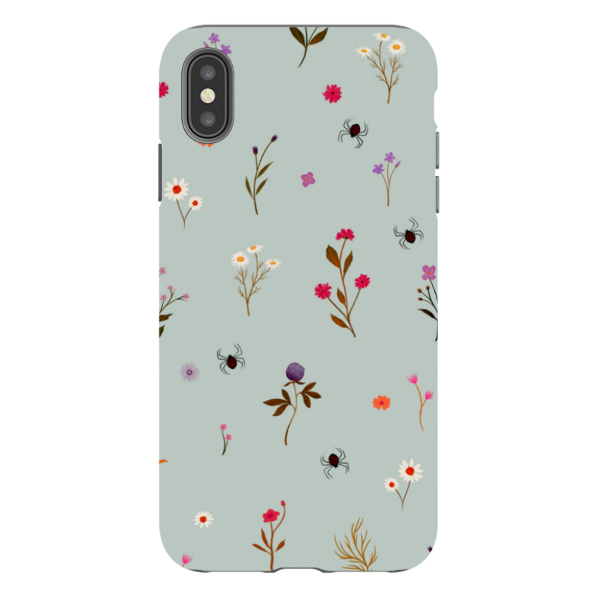 iPhone Tough Case - Florals and Spiders - Dusty Gourd By Katherine Quinn