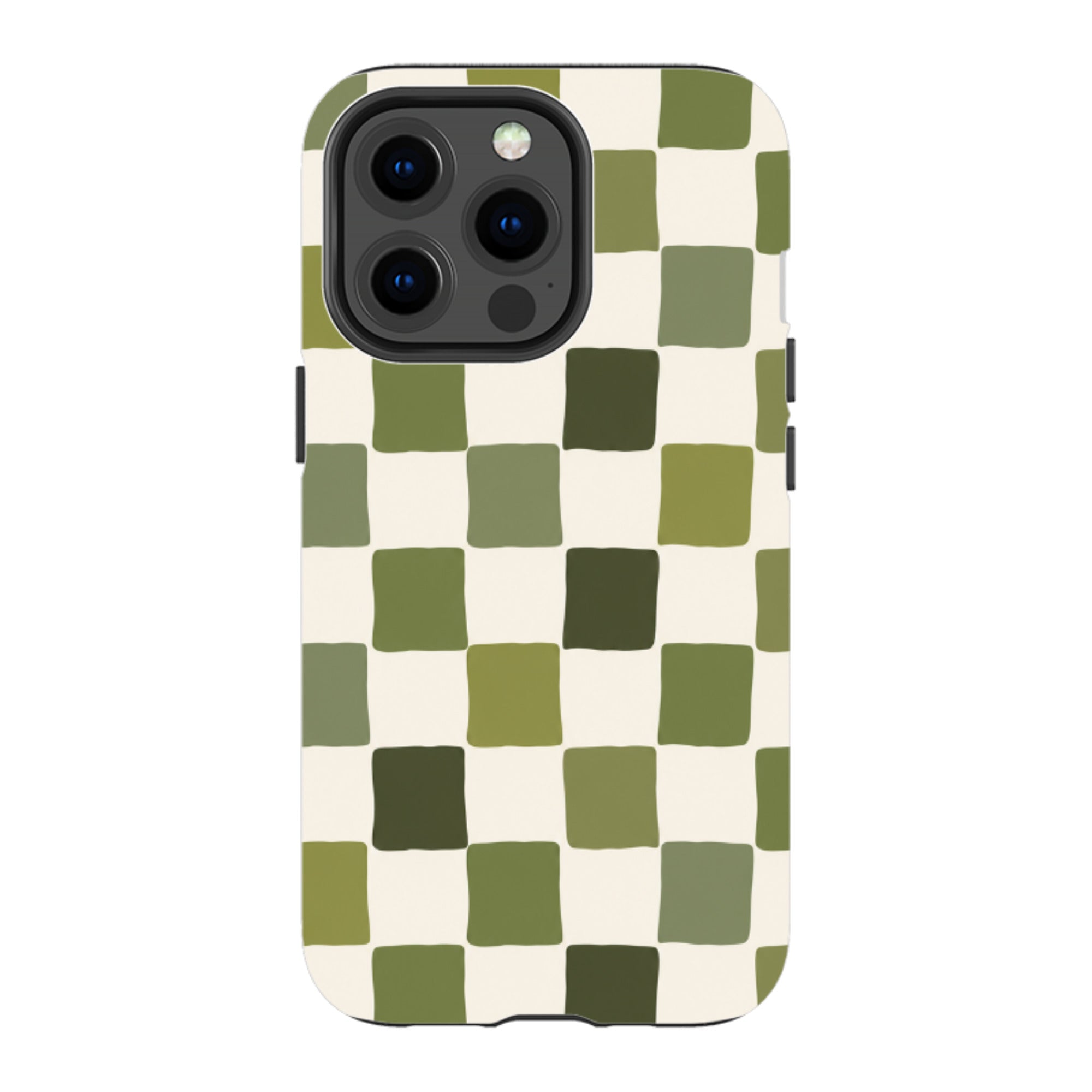 iPhone Tough Case - Green Checkerboard