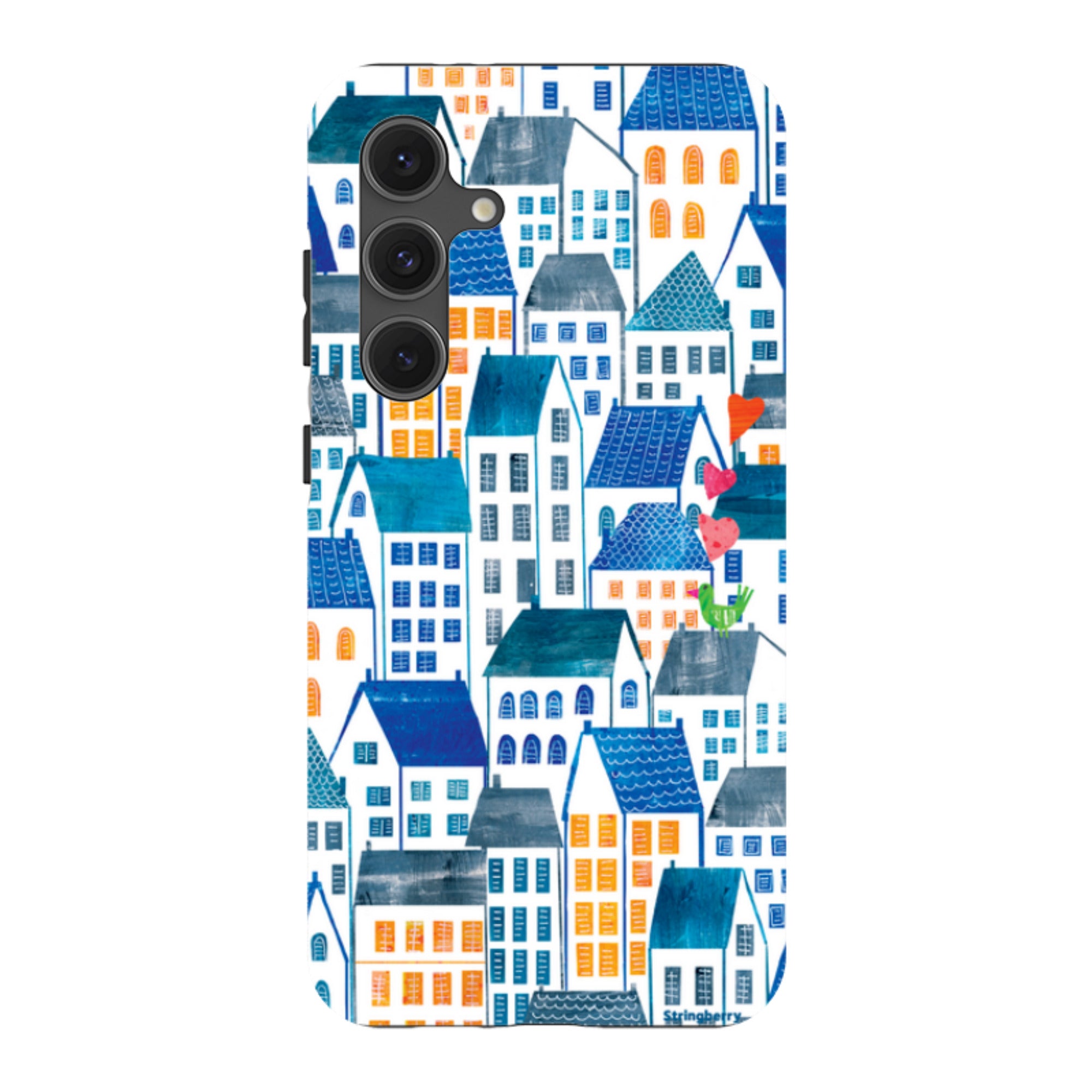 Samsung Tough Case - Blue Rooftop Houses By Tracey English