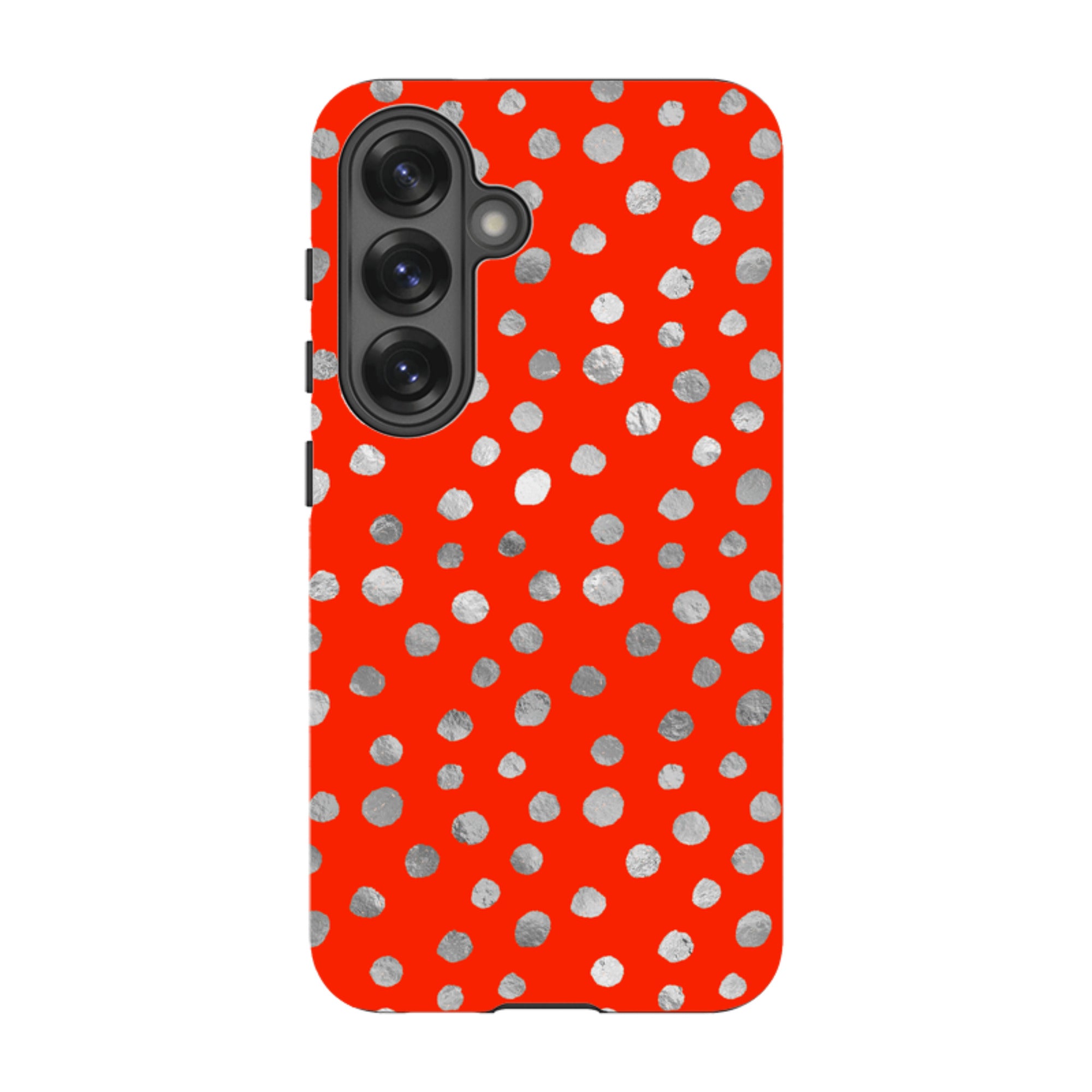 Samsung Tough Case - Red and Silver Dots