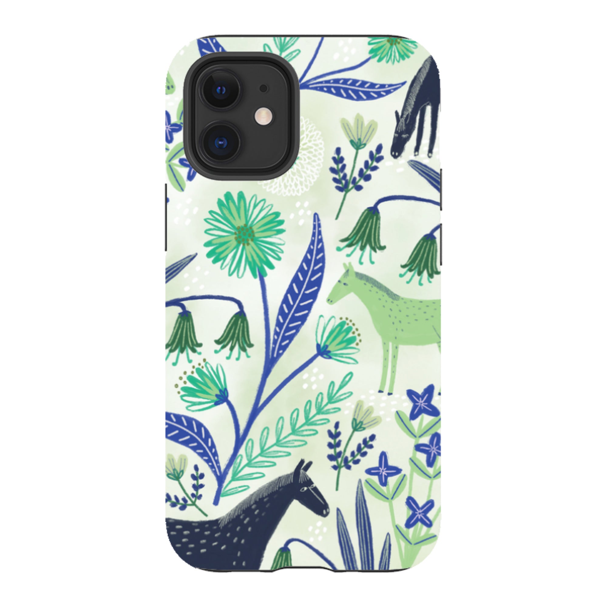 iPhone Tough Case - Wild Ponies Green By Lee Foster Wilson