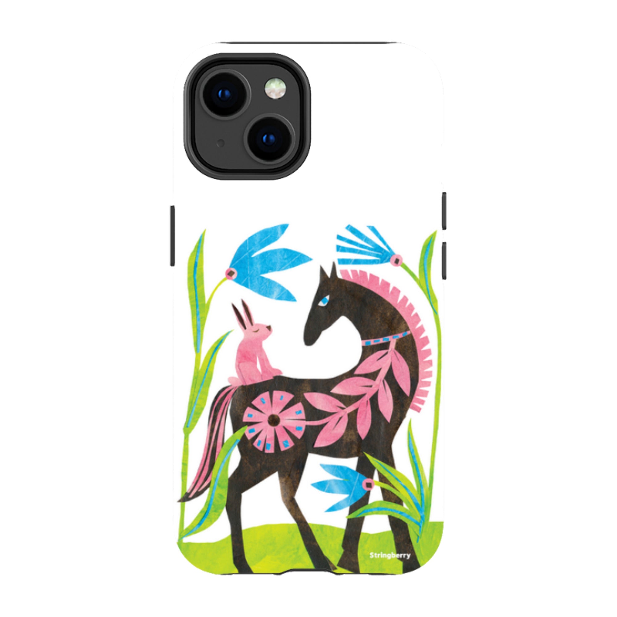 iPhone Tough Case - Folk Horse And Bunny By Tracey English