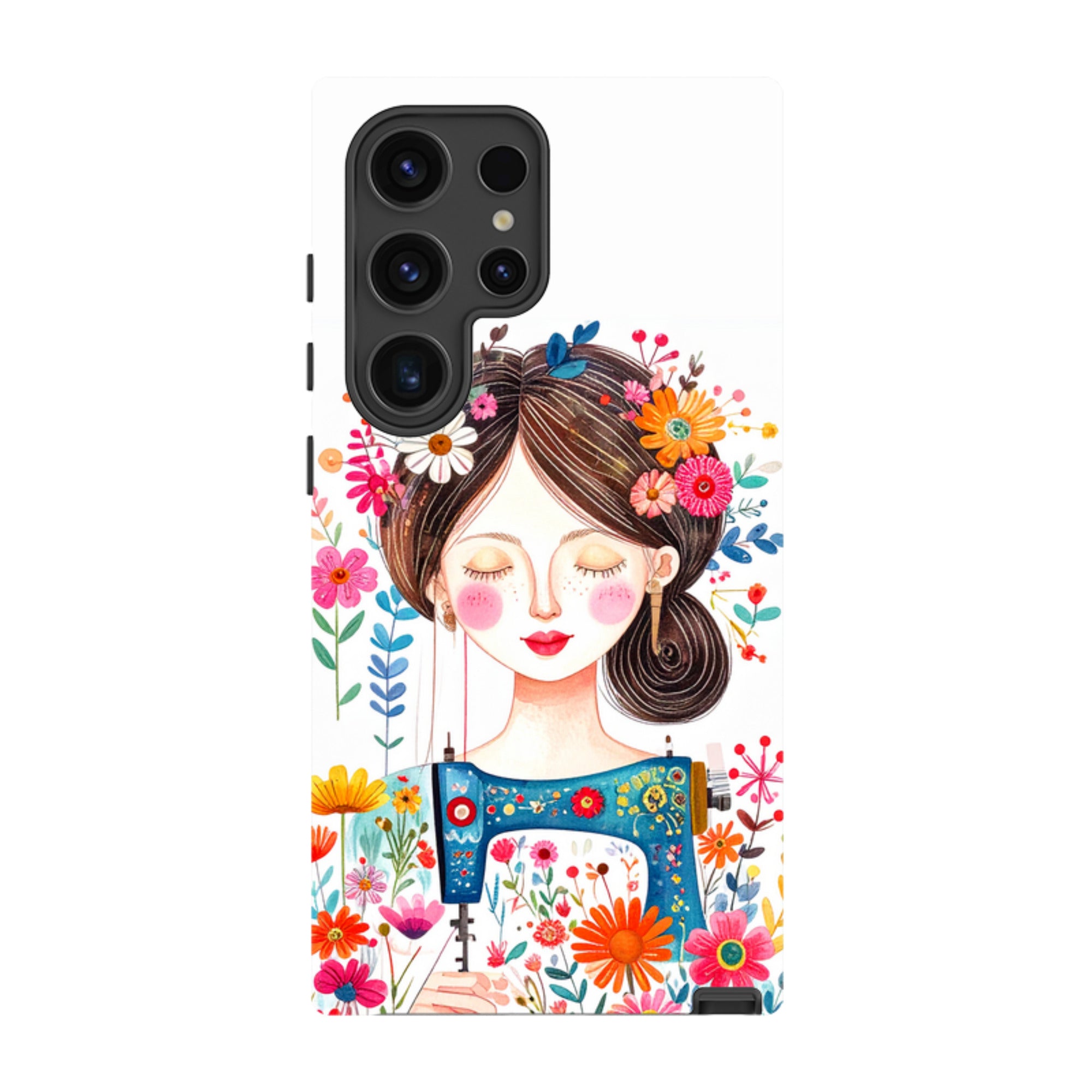 Samsung Tough  Case - Floral Sewing Lady