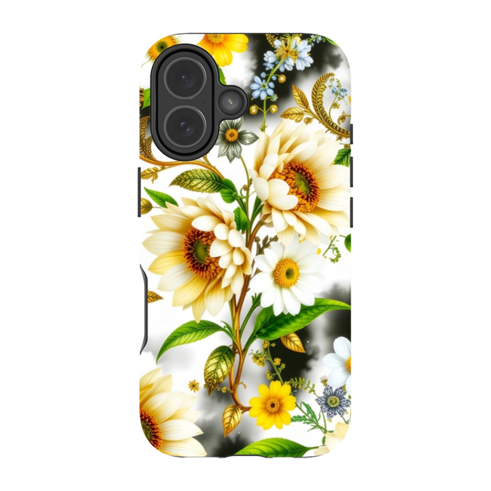 iPhone MagSafe Tough Case - Gold Flowers