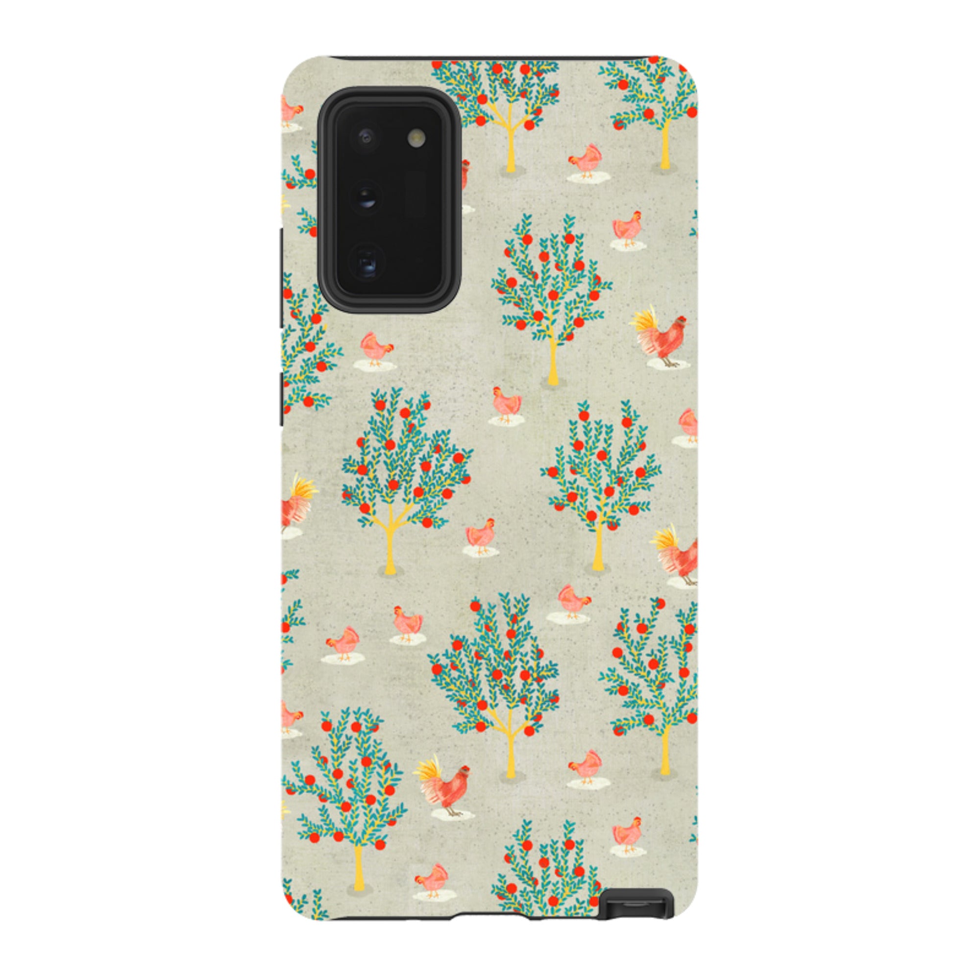 Samsung Tough Case - Apple Trees And Chickens Grey By Katherine Quinn